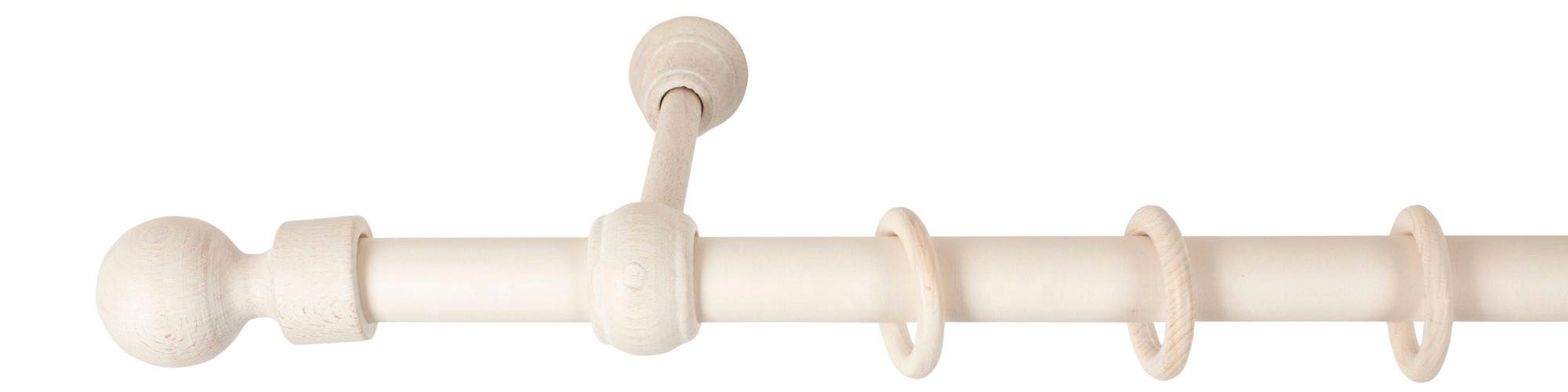 SN DECO GROUP Gardinenstange »Giro«, 1 läufig-läufig, Fixmaß, 28 mm, Holz, verschiedene Längen und Farben, Komplettset