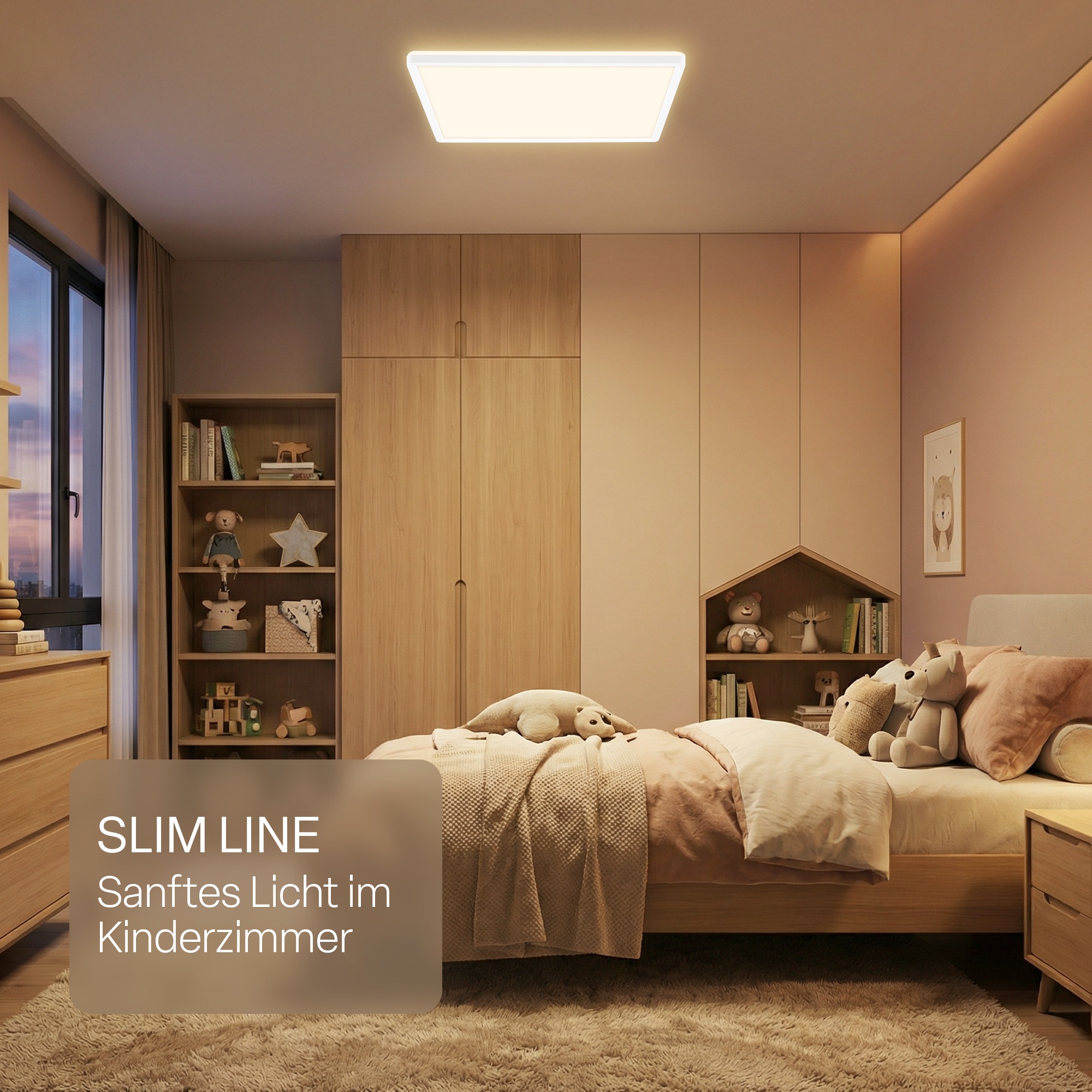 B.K.Licht LED Panel »SHALLOW« LED-Board 1 Stk. warmweiß - kaltweiß 42x42x3 cm, Badlampe, Badezimmer, Küche, Wohnzimmer