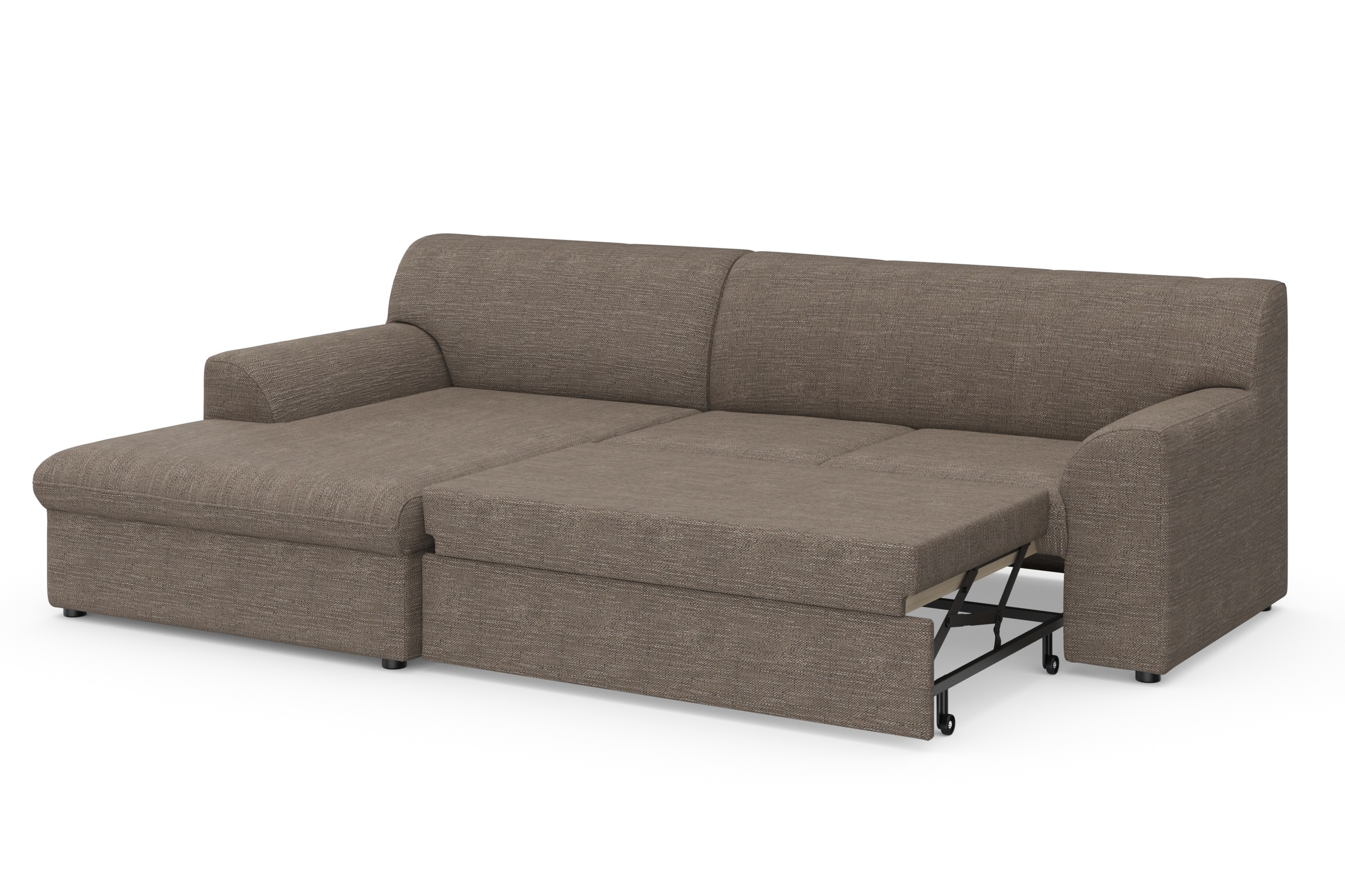 DOMO collection Ecksofa »Topper, elegant und zeitlos, kompaktes Stellmaß 245/155cm, L-Form«, mit Recamiere, wahlweise mit Schlaffunktion