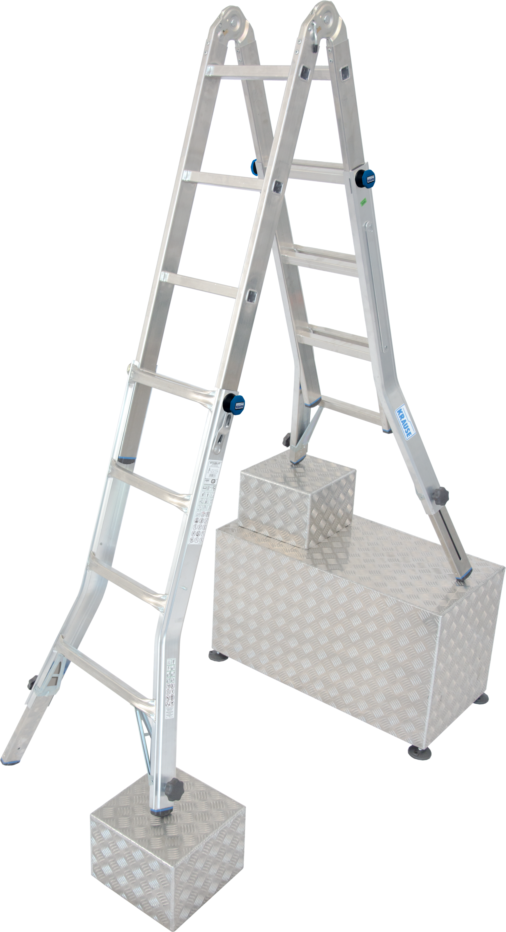 KRAUSE Teleskopleiter »STABILO« silberfarben 4x4 Sprossen