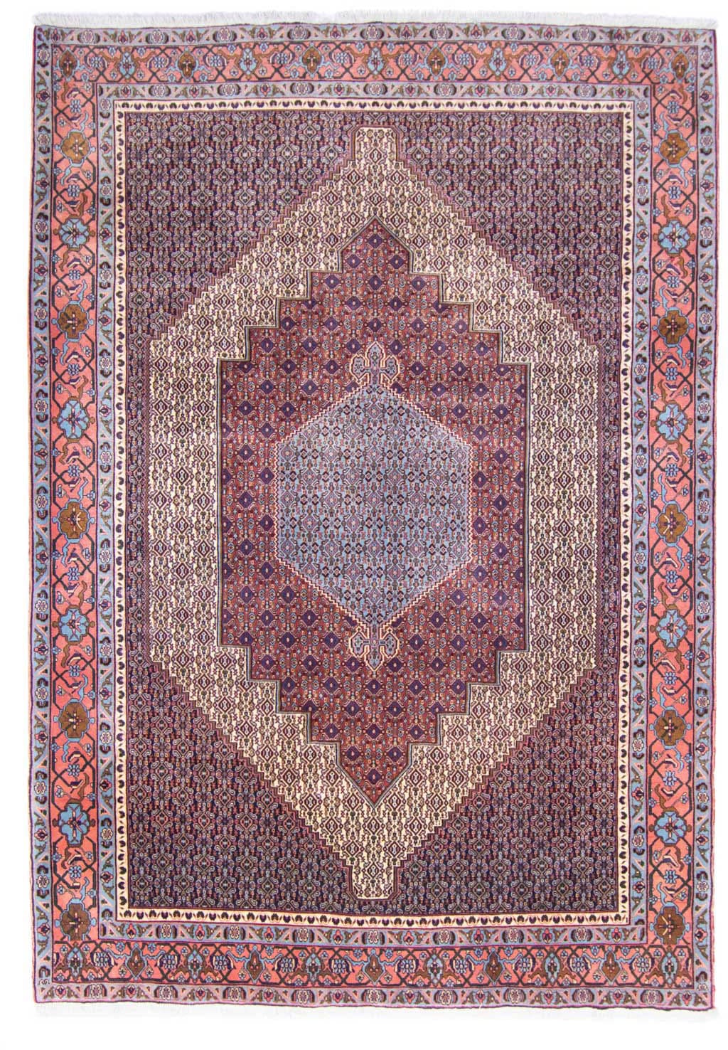 morgenland Wollteppich »Senneh Medaillon Blu scuro 305 x 202 cm«, rechtecki günstig online kaufen