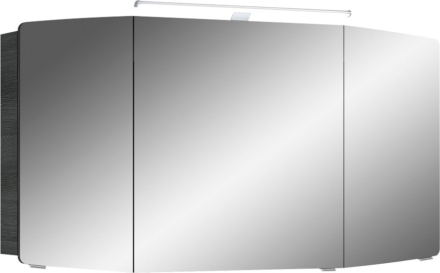 Saphir Spiegelschrank »Cassca Sprint Badschrank, 3 Spiegeltüren, 6 Einlegeböden, 120 cm breit«, inkl. LED-Beleuchtung, Türdämpfer, Schalter-/Steckdosenkombination