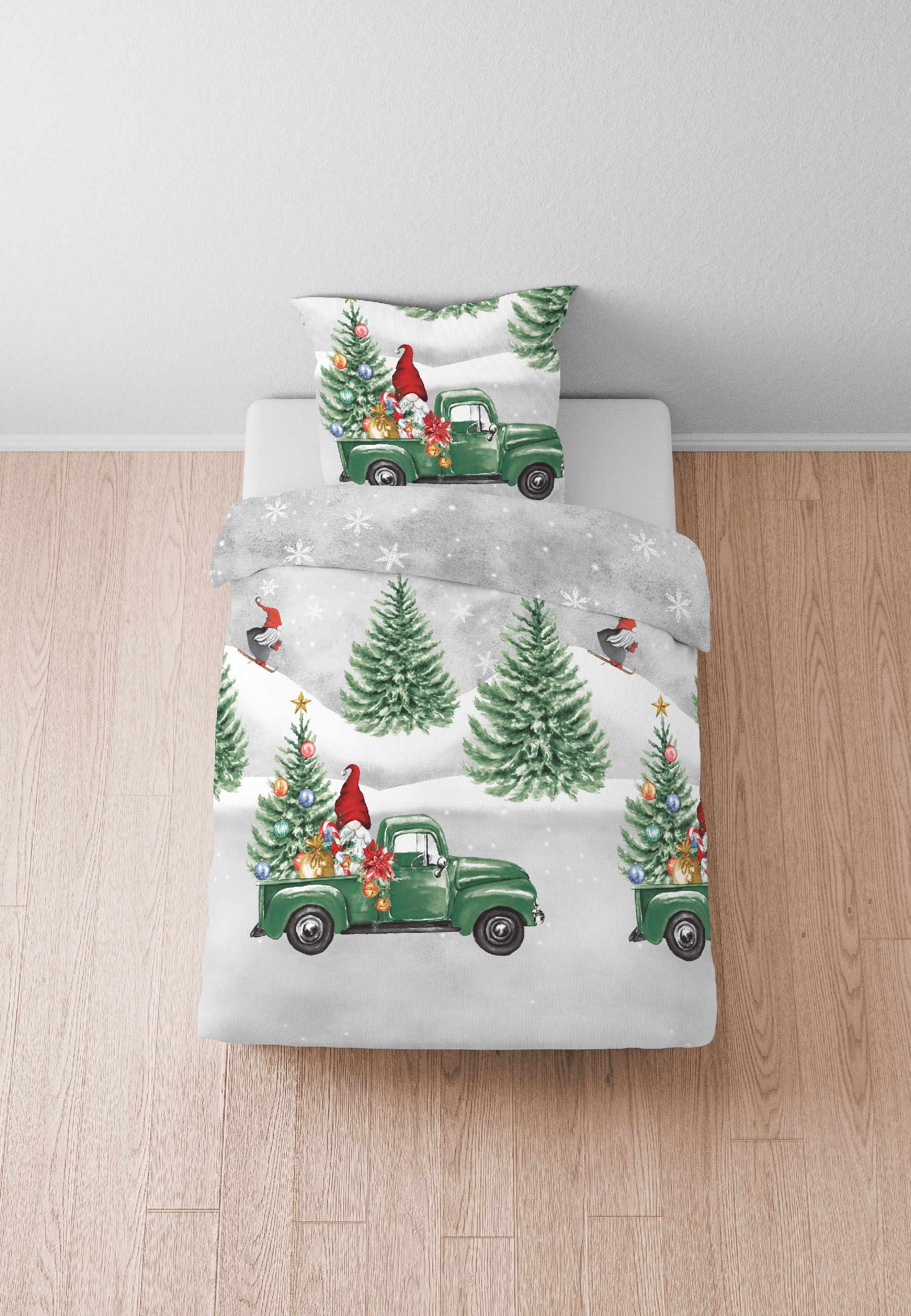 Biberna Bettwäsche »0004102« 2 Stk. tlg. wohlig warm + weich, pflegeleicht, 100% Baumwolle, Reißverschluss