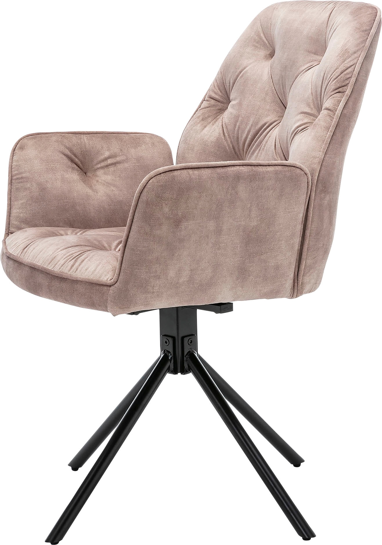 byLIVING Esszimmerstuhl »Sarina«, (Set), 2 St., Samtstoff Velvet, 2er-Set, hochwertiger Vintage-Samt Bezug mit Steppung, 360Grad drehbar
