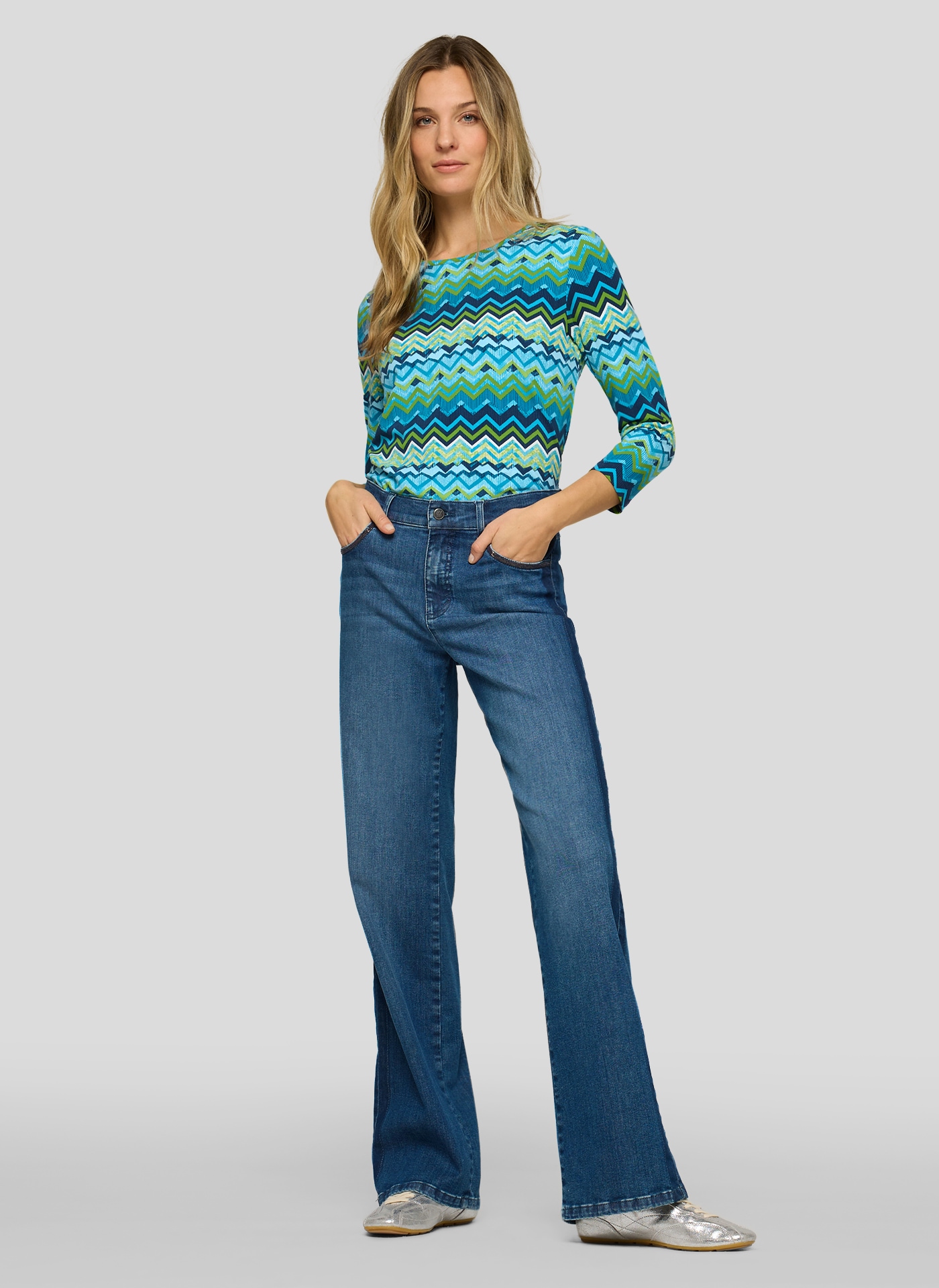 Rabe 3/4-Arm-Shirt mit grafischem Muster