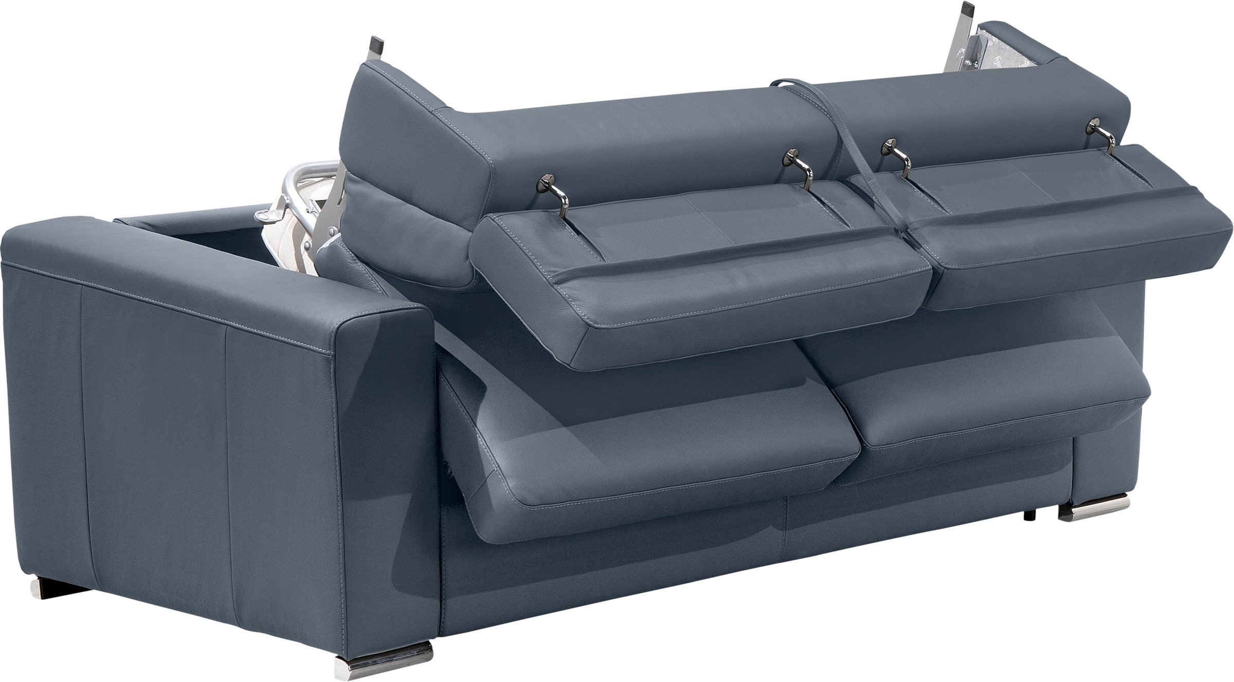 Egoitaliano Schlafsofa »Cabiria, Design und super Sitz- und Liegekomfort«, Sofa inkl. Schlaffunktion, Kopfteile verstellbar, mit Metallfüßen