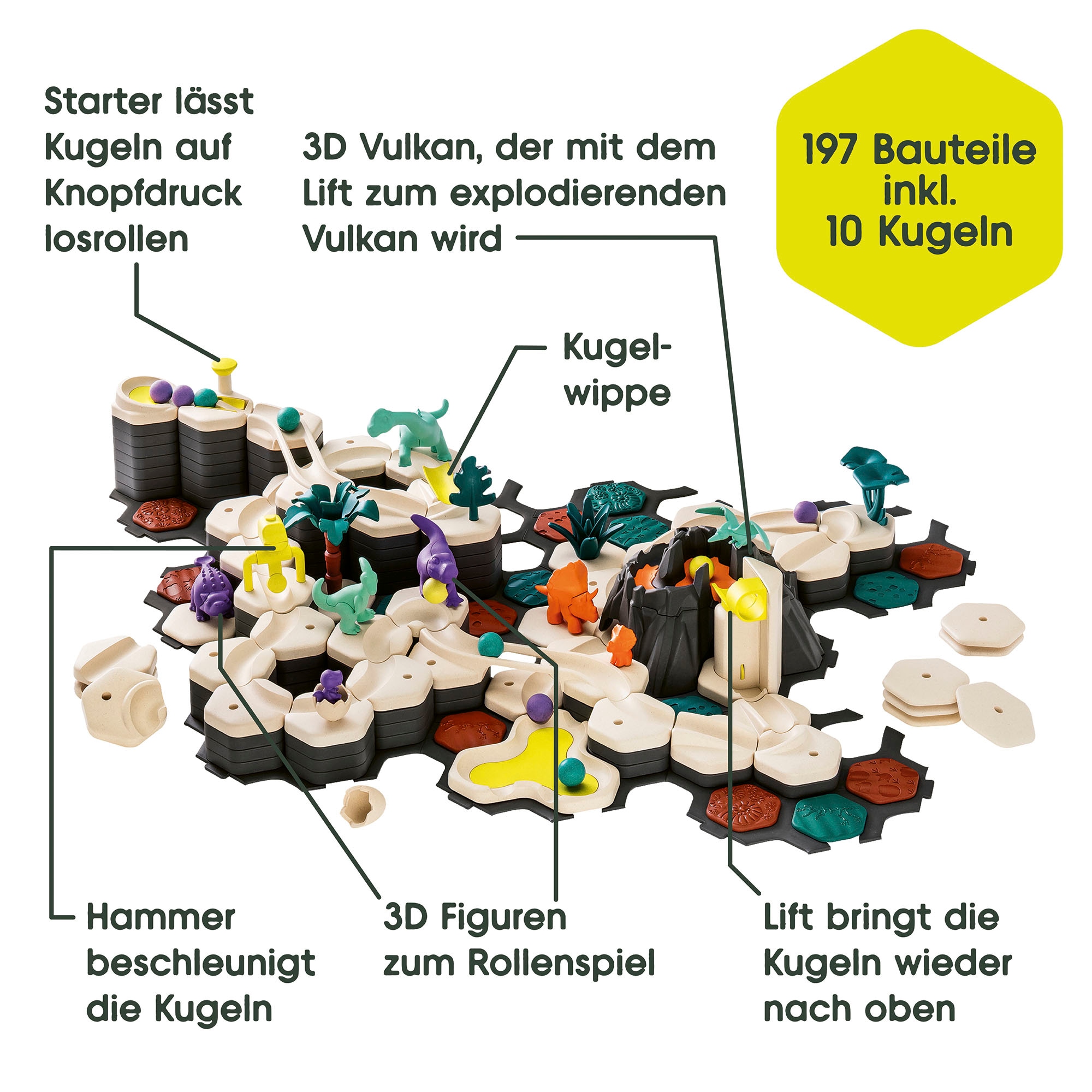 Ravensburger Kugelbahn-Bausatz »GraviTrax Junior Starter-Set XXL Dino« Made in Europe