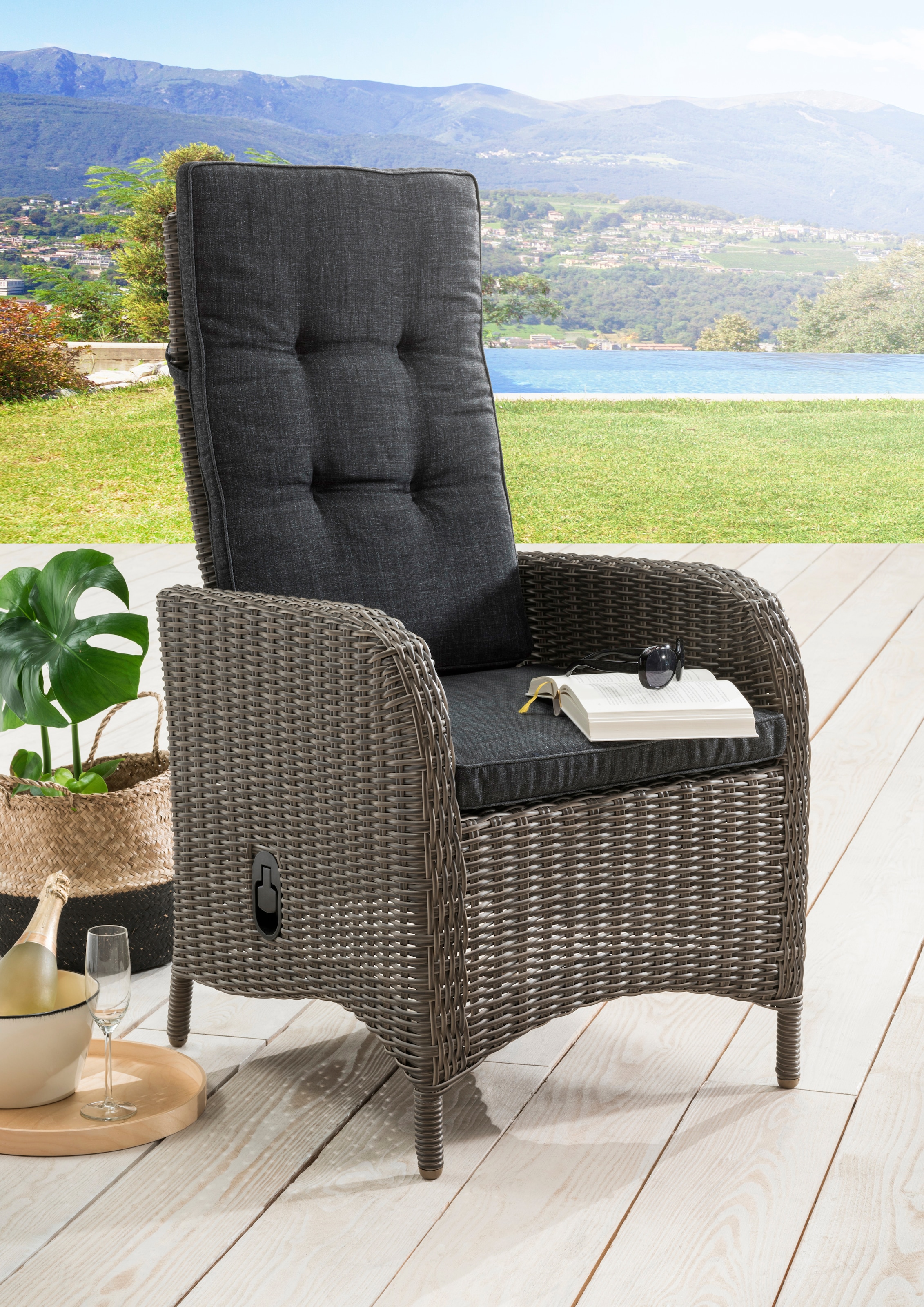 Destiny Gartensessel »PALMA« Set, 2 Stk. tlg. Aluminium, Polyrattan, inkl. günstig online kaufen
