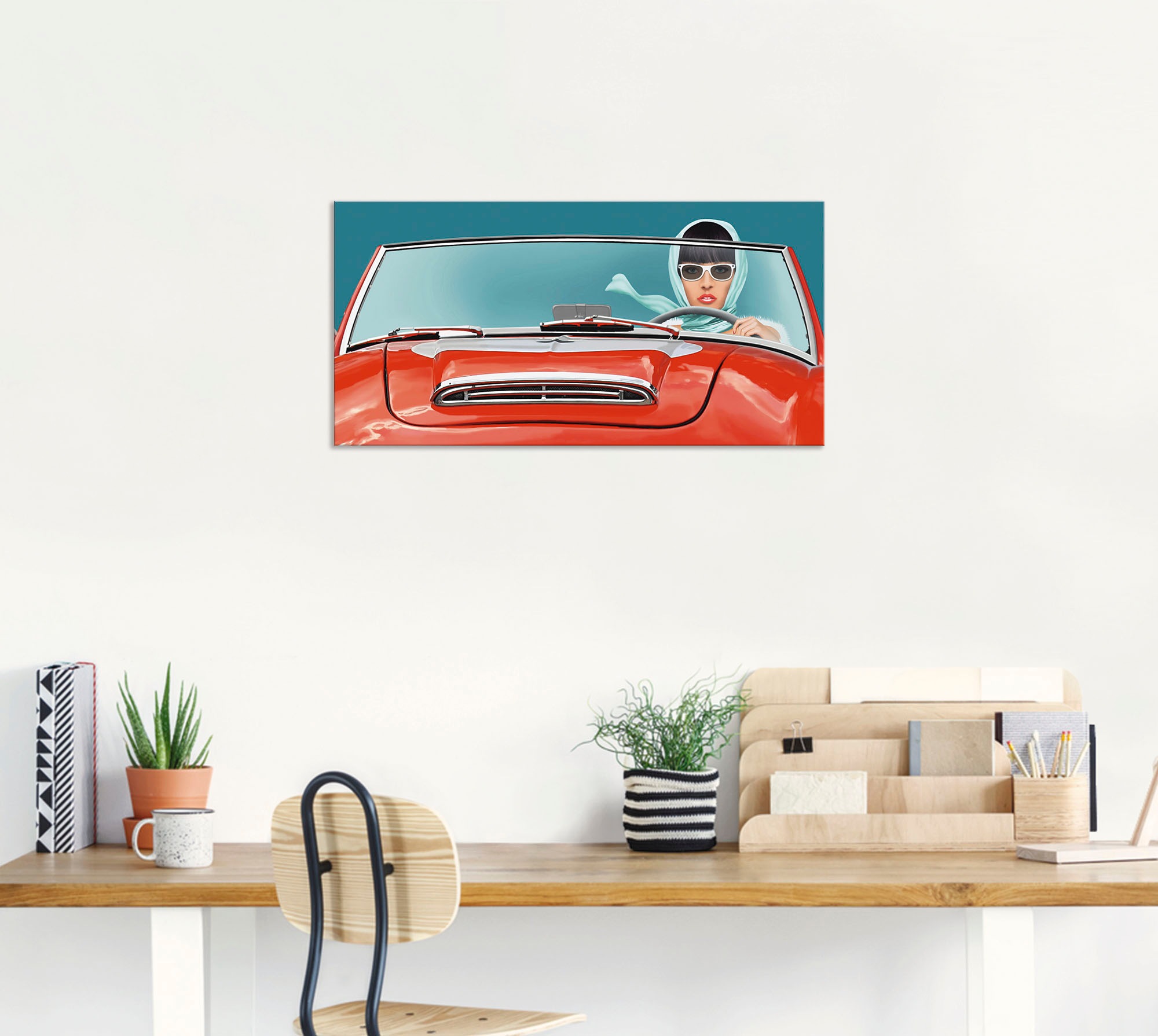 Artland Wandbild »Die Cabrio Fahrerin«, Auto, (1 St.), als Alubild, Leinwandbild, Wandaufkleber oder Poster in versch. Größen