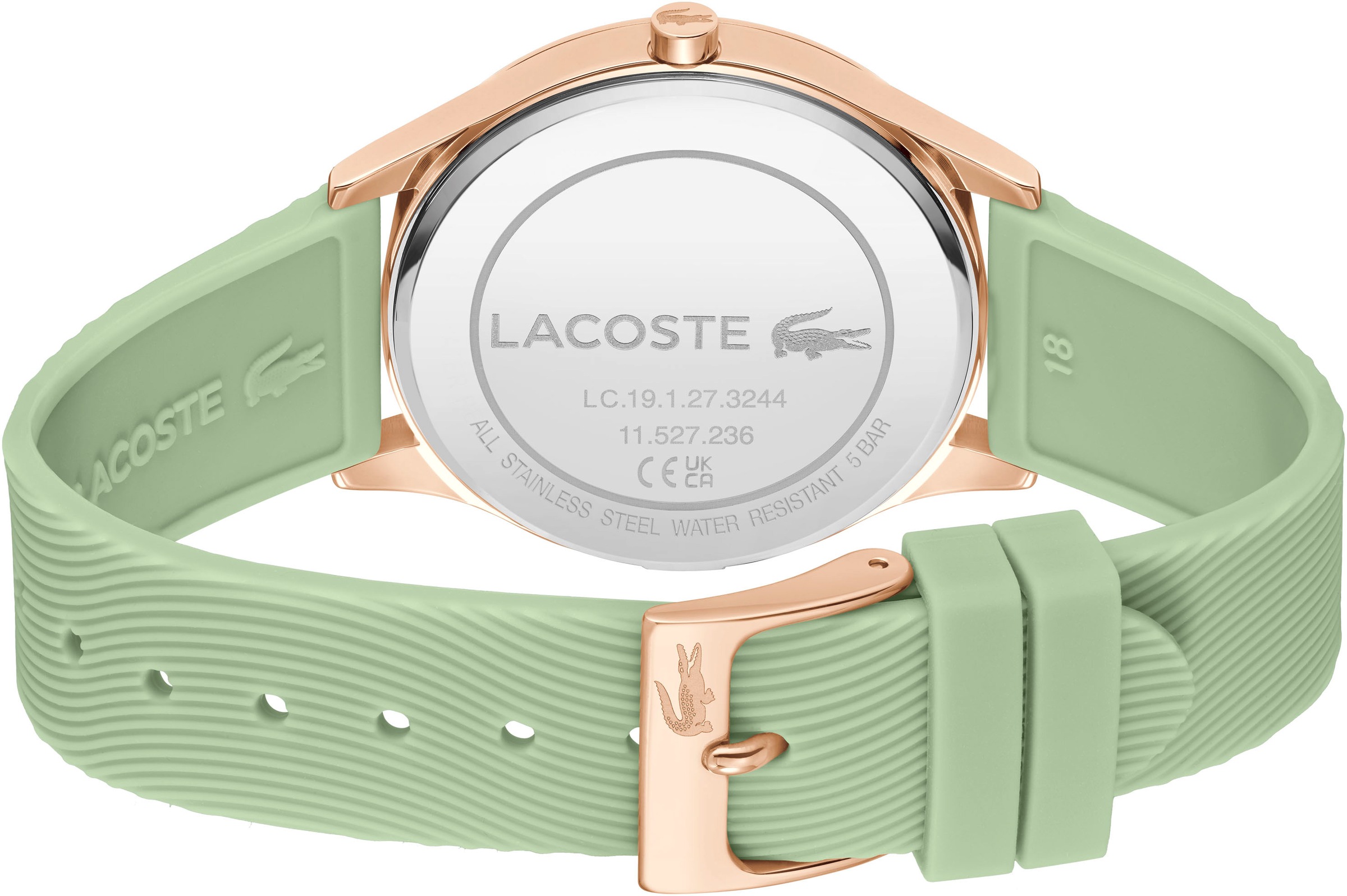 Lacoste Quarzuhr »FALDA«, Armbanduhr, Damenuhr, Mineralglas, analog, Silikonarmband