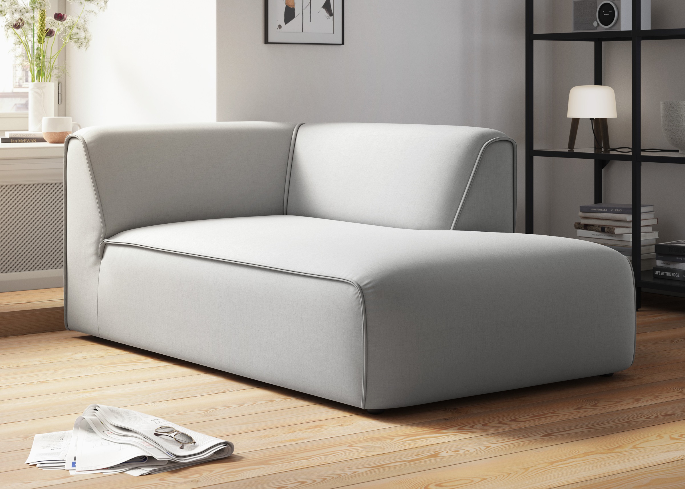 RAUM.ID Ottomane »Merid Chaiselongue, Maße B/T/H: 100/162/70 cm«, als Modul oder separat verwendbar, für individuelle Zusammenstellung