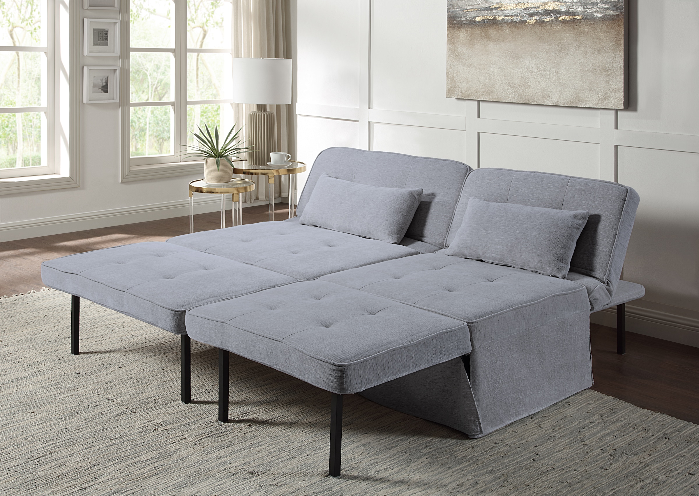 ATLANTIC home collection Schlafsofa Finn, wandelbar zum Loungesessel, Relaxliege und Gästebett, inkl. Kissen