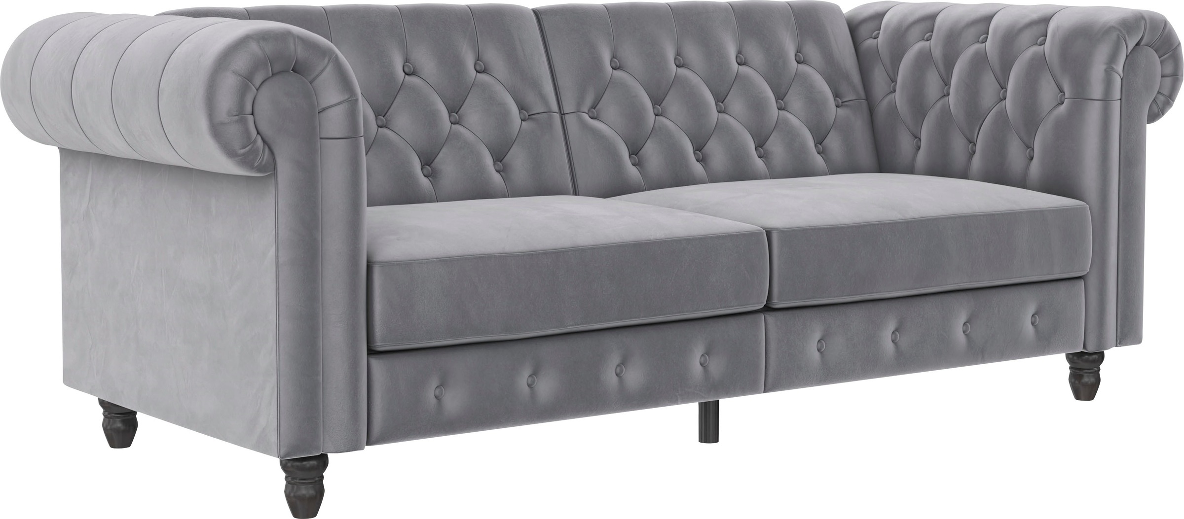 Dorel Home 3-Sitzer »Felix, Schlafsofa 236 cm, (Liegefläche 108x190cm), Rückenlehne«, 3-fach verstellbar, Velours, Kunstleder, Luxus-Microfaser Vintage