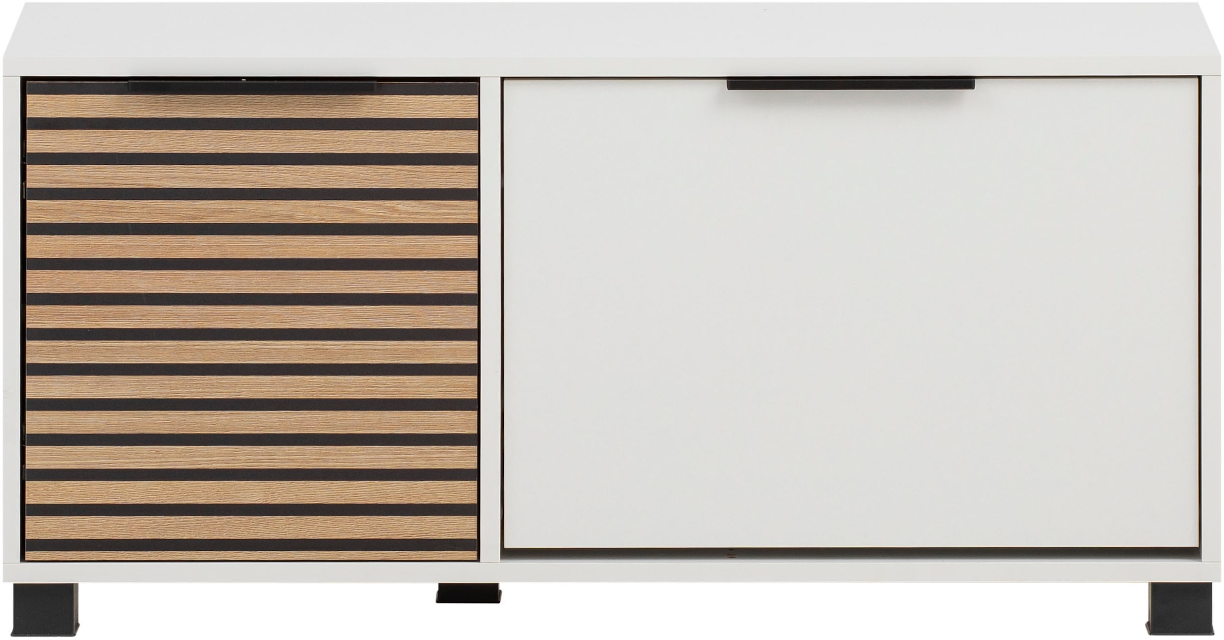 Schildmeyer Schuhschrank »Loft, Breite 98 cm« Front mit Akustikprint, inklusive Dekokissen