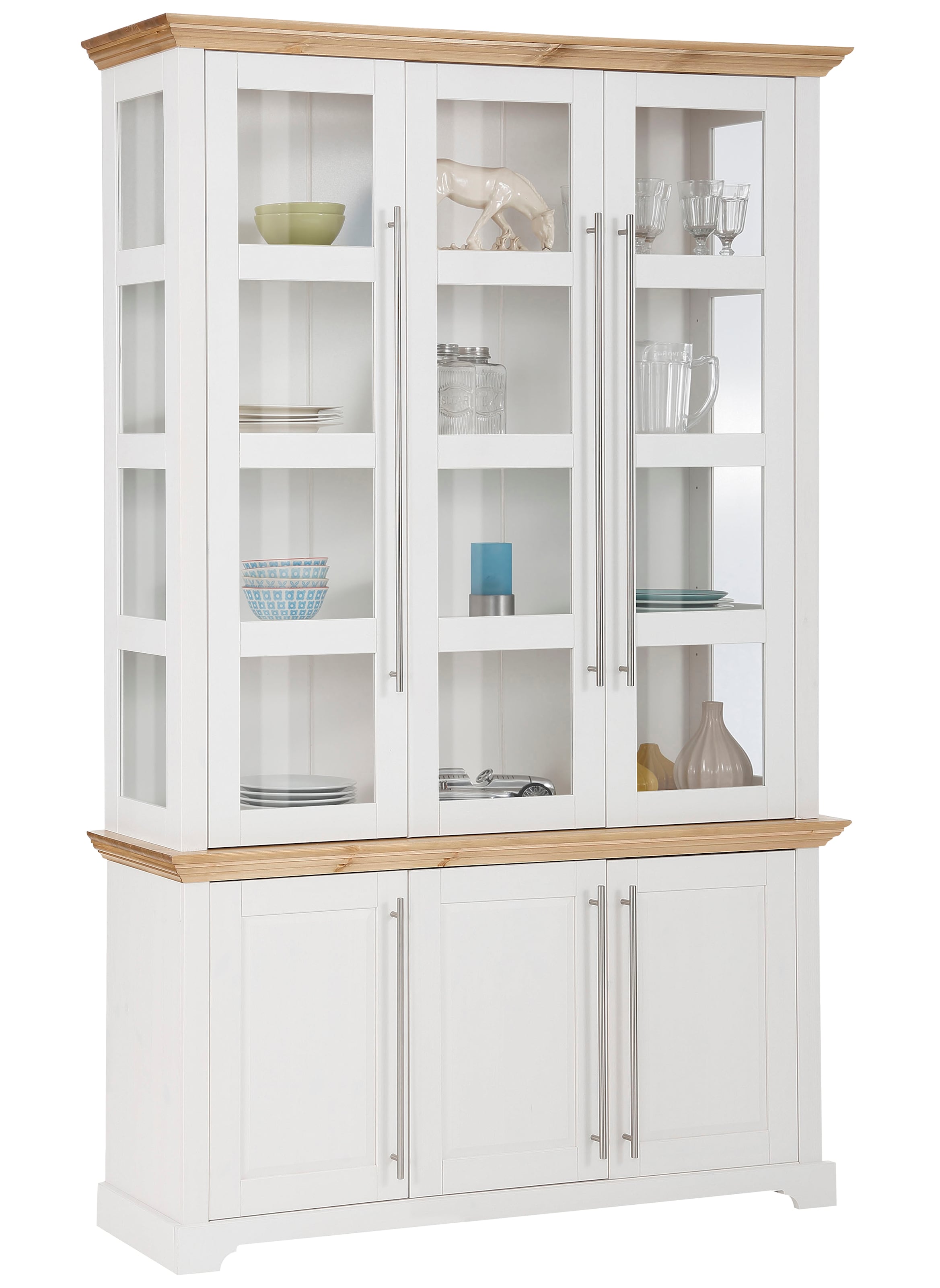 Home affaire Vitrine »Meliss«, aus massiver Kiefer, FSC® zertifiziert, Brei günstig online kaufen