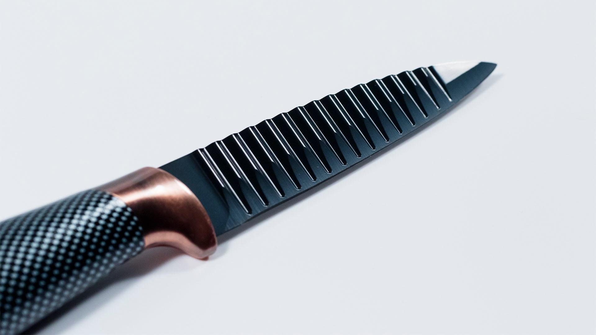 KING Messer-Set »Carbon Design«, (Set, 5 tlg.), Wellenschliff