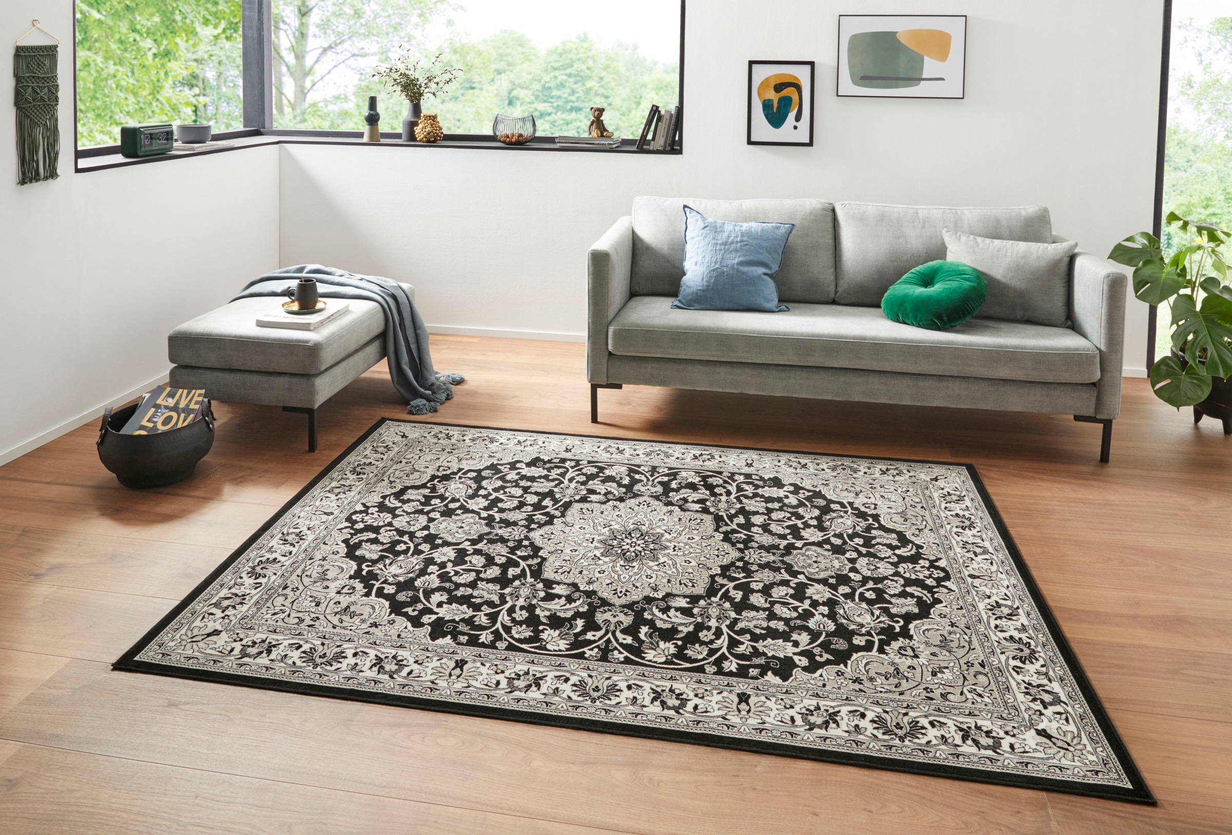 my home Teppich »Rhett«, rechteckig, 6 mm Höhe, Samt, Orientalisches Design, Gekettelt