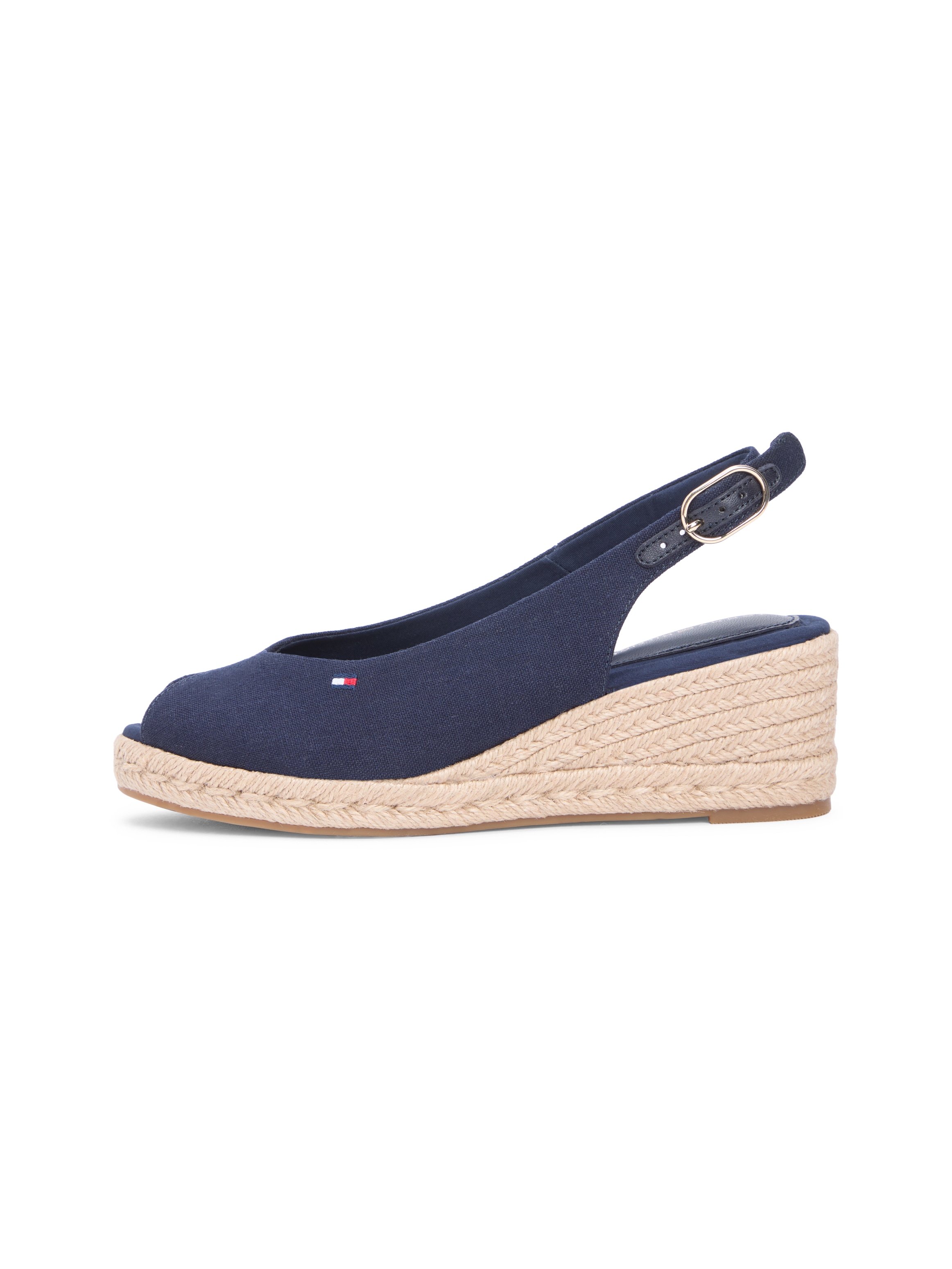 Tommy Hilfiger Keilsandalette »MID WEDGE ESPAD SLINGBACK«  Sommerschuh, Riemchensandale mit Flaggen-Stickerei