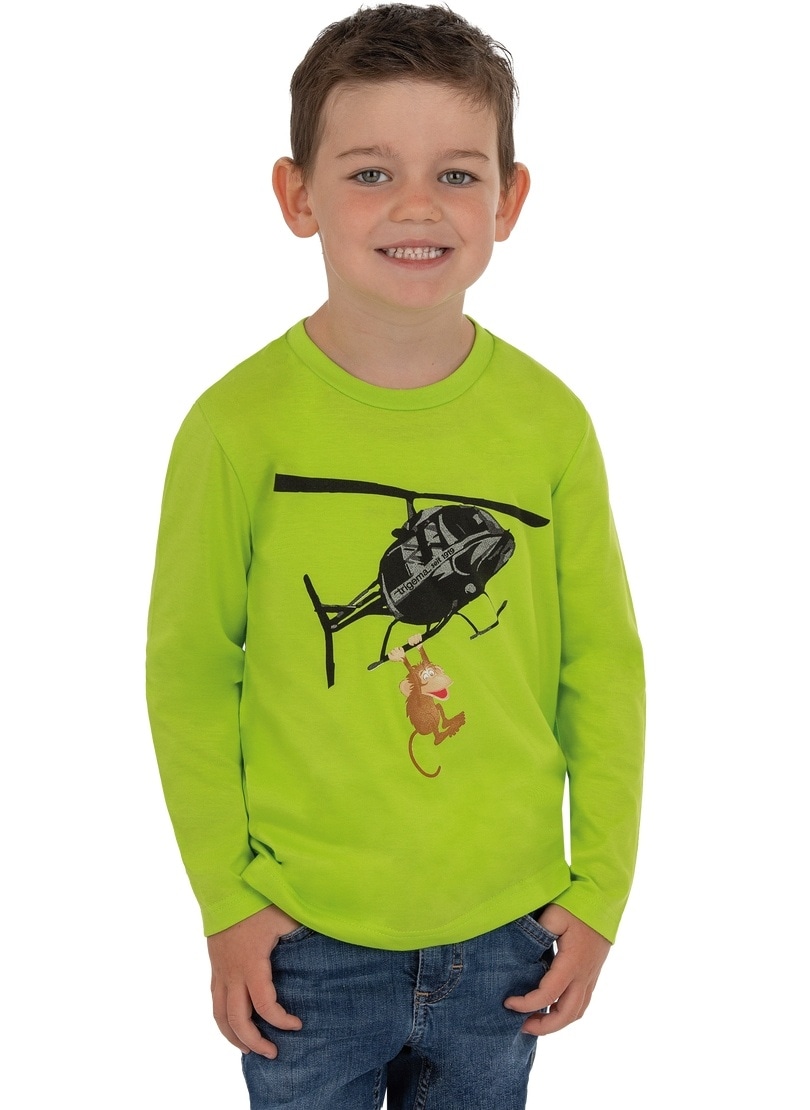 Trigema T-Shirt »TRIGEMA Langarm-Shirt Hubschrauber-Druck« Lustiges bei mit online