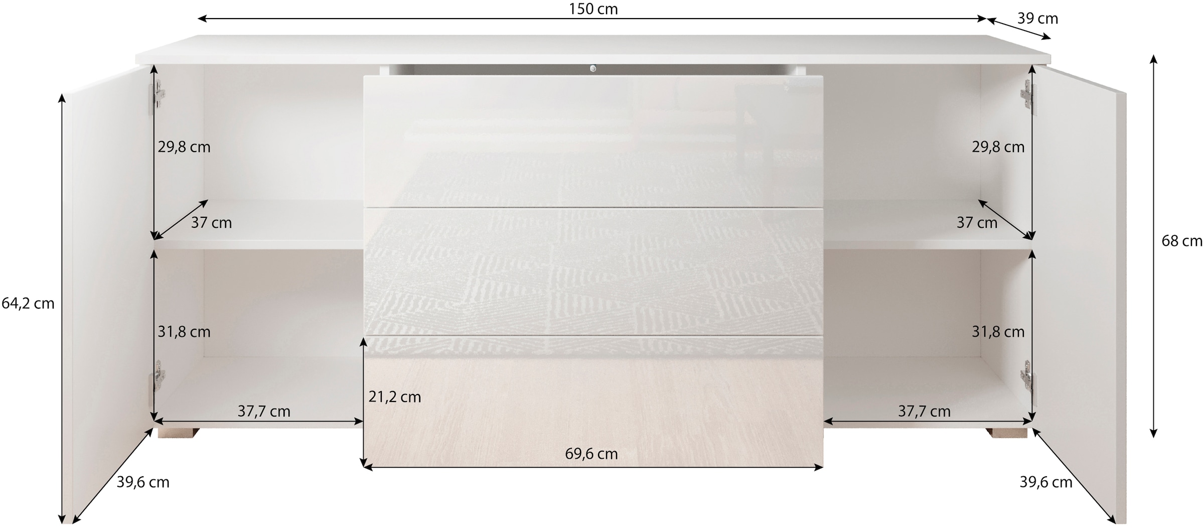 INOSIGN Sideboard »PARIS«, Breite 150 cm online bestellen
