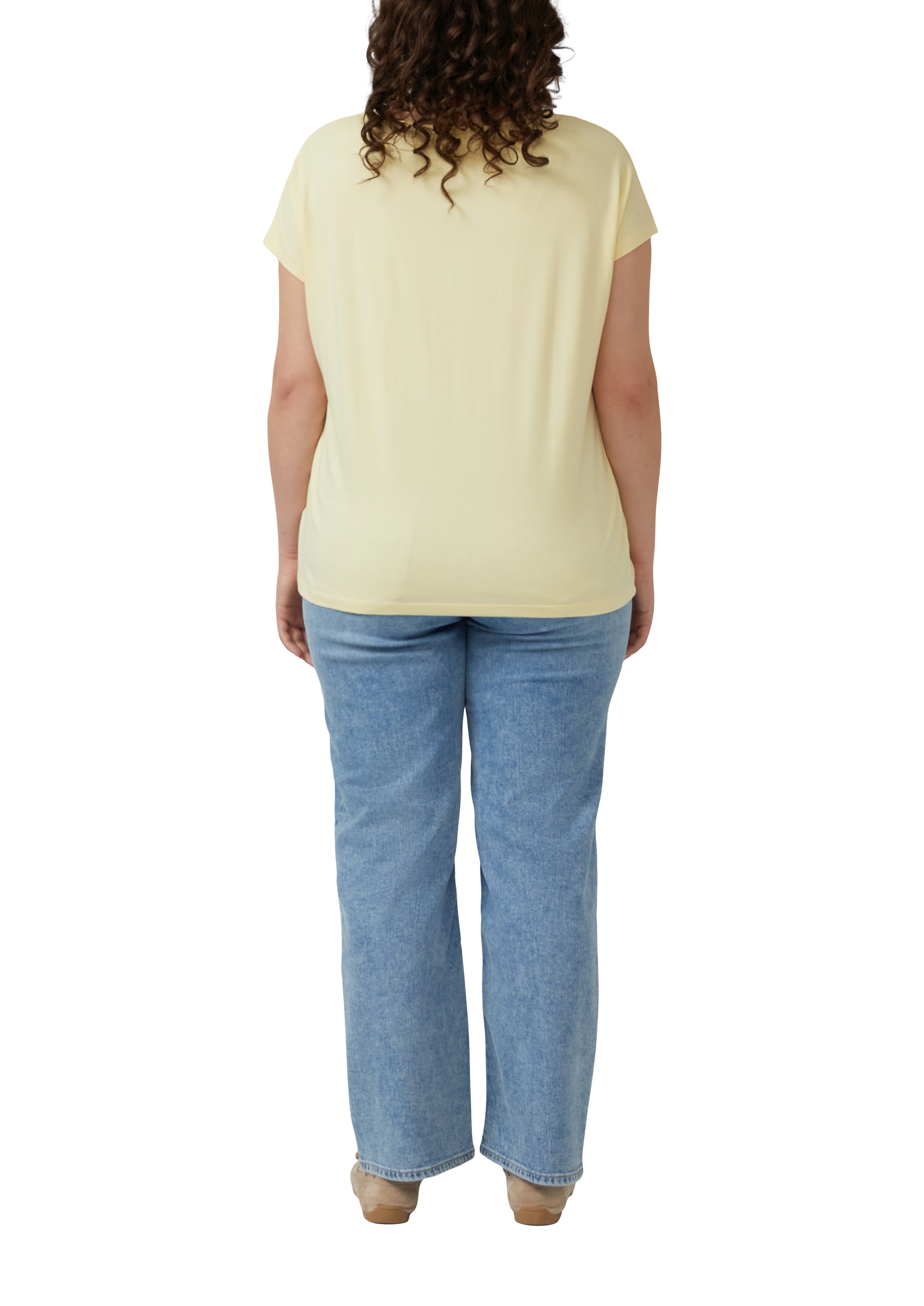 s.Oliver CURVE Kurzarmshirt Sommershirt mit Viskose/Stretch
