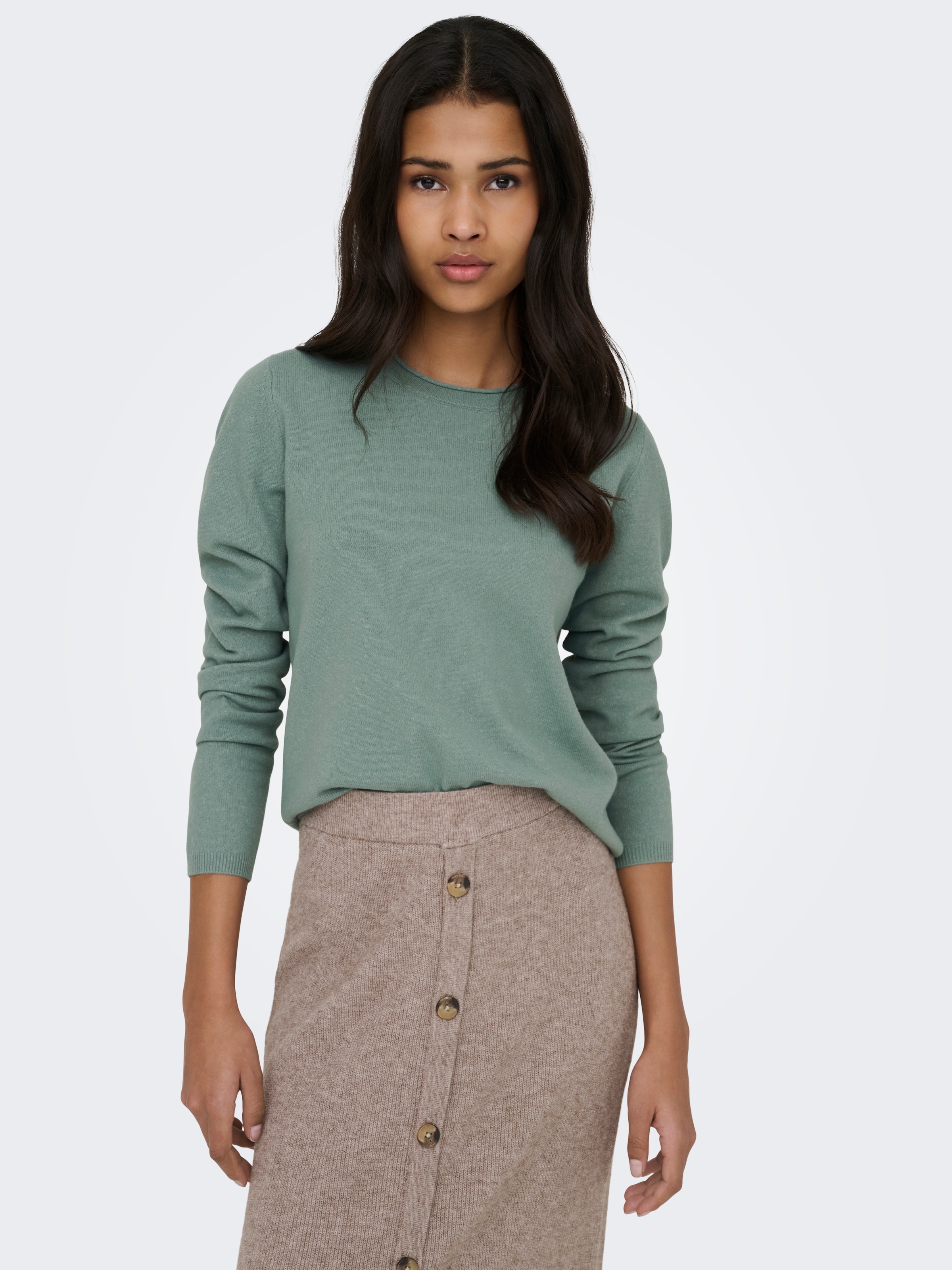 ONLY Strickpullover »ONLLOYAL LS ONECK KNT NOOS« Materialmix