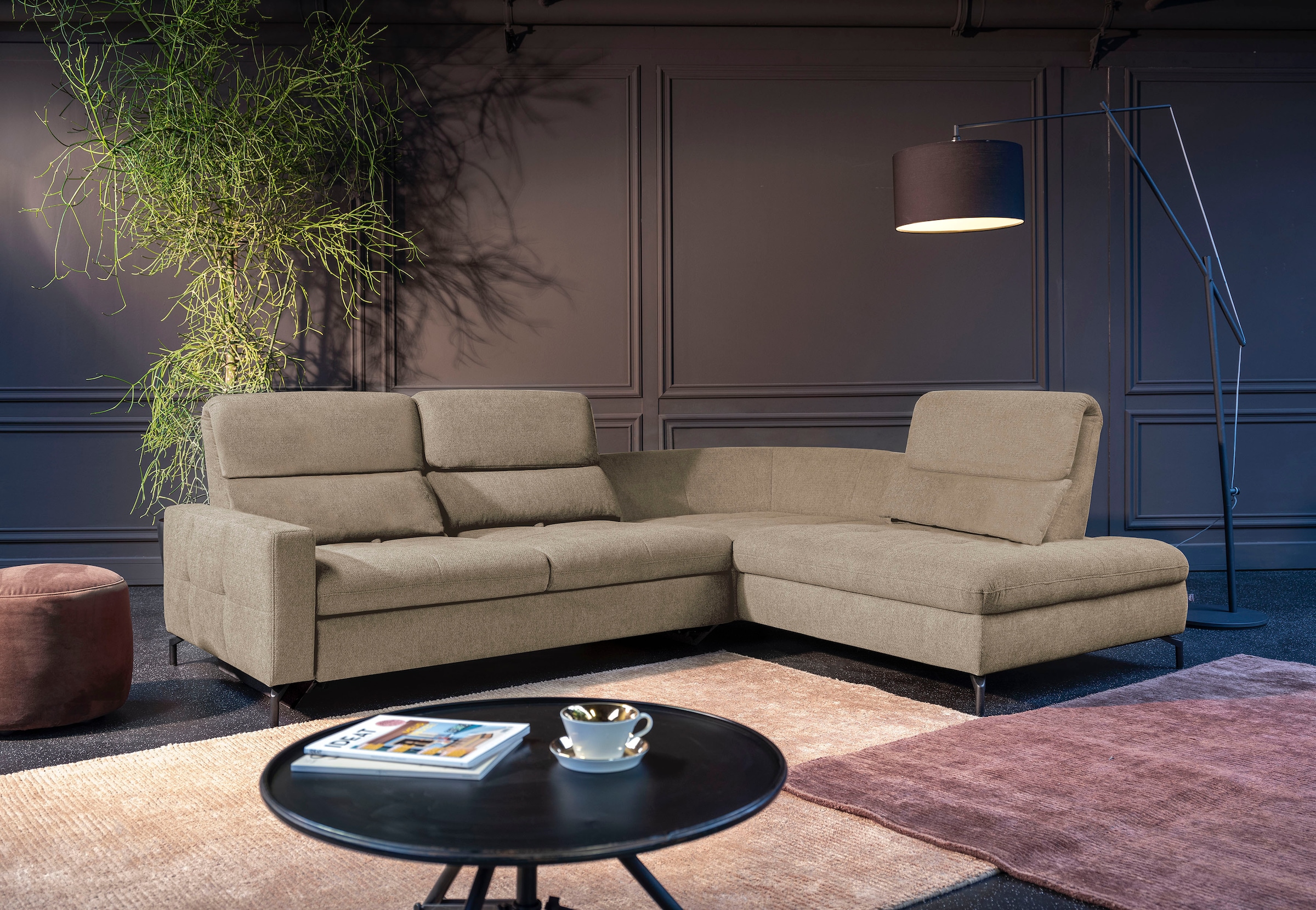 alina Ecksofa »Louis« Breite 260 cm, Rückenlehnenverstellung, wahlweise mit Bettfunktion