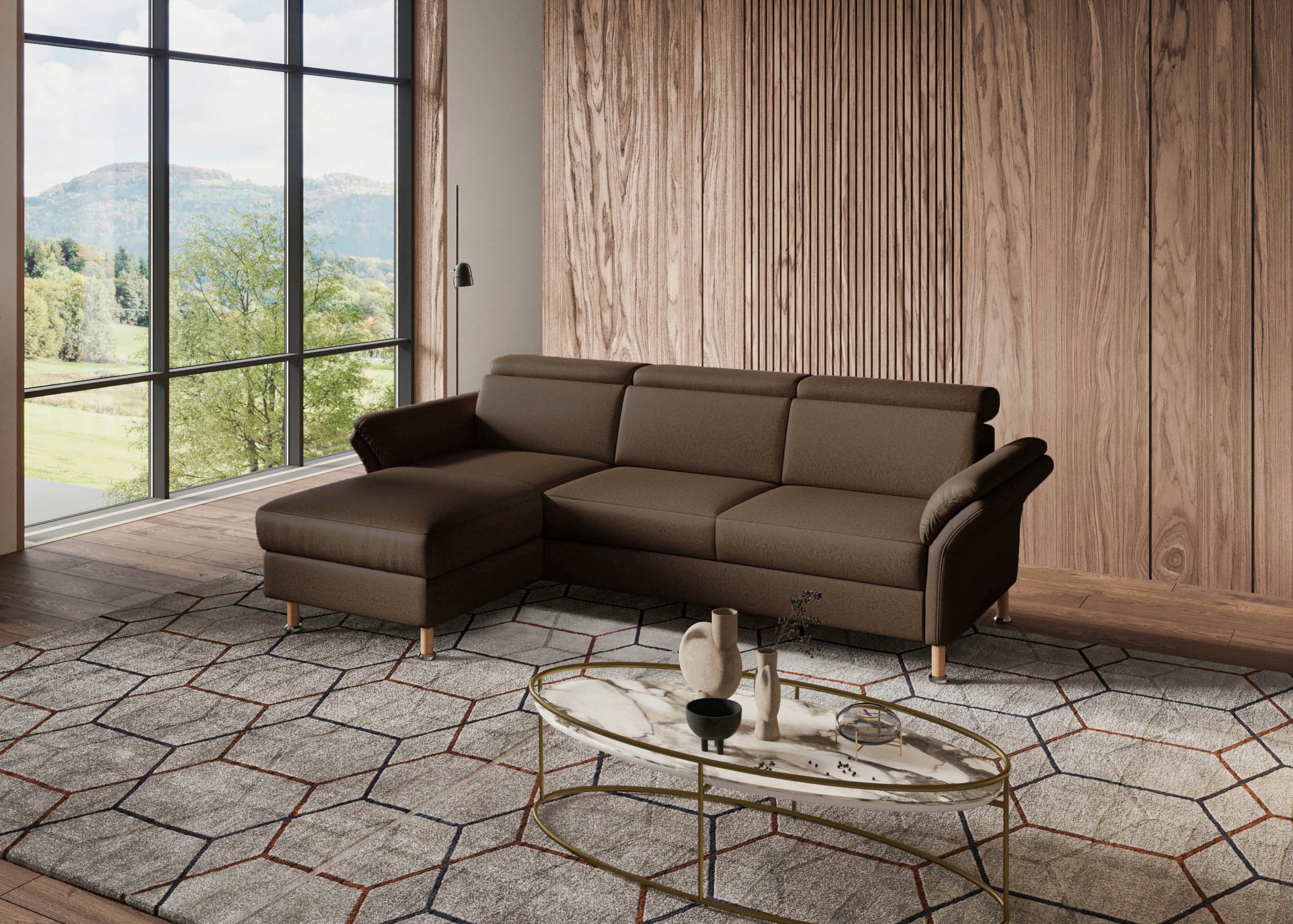 Home affaire Ecksofa »Calypso L-Form«, mit motorischen Funktionen im Sofa und Recamiere