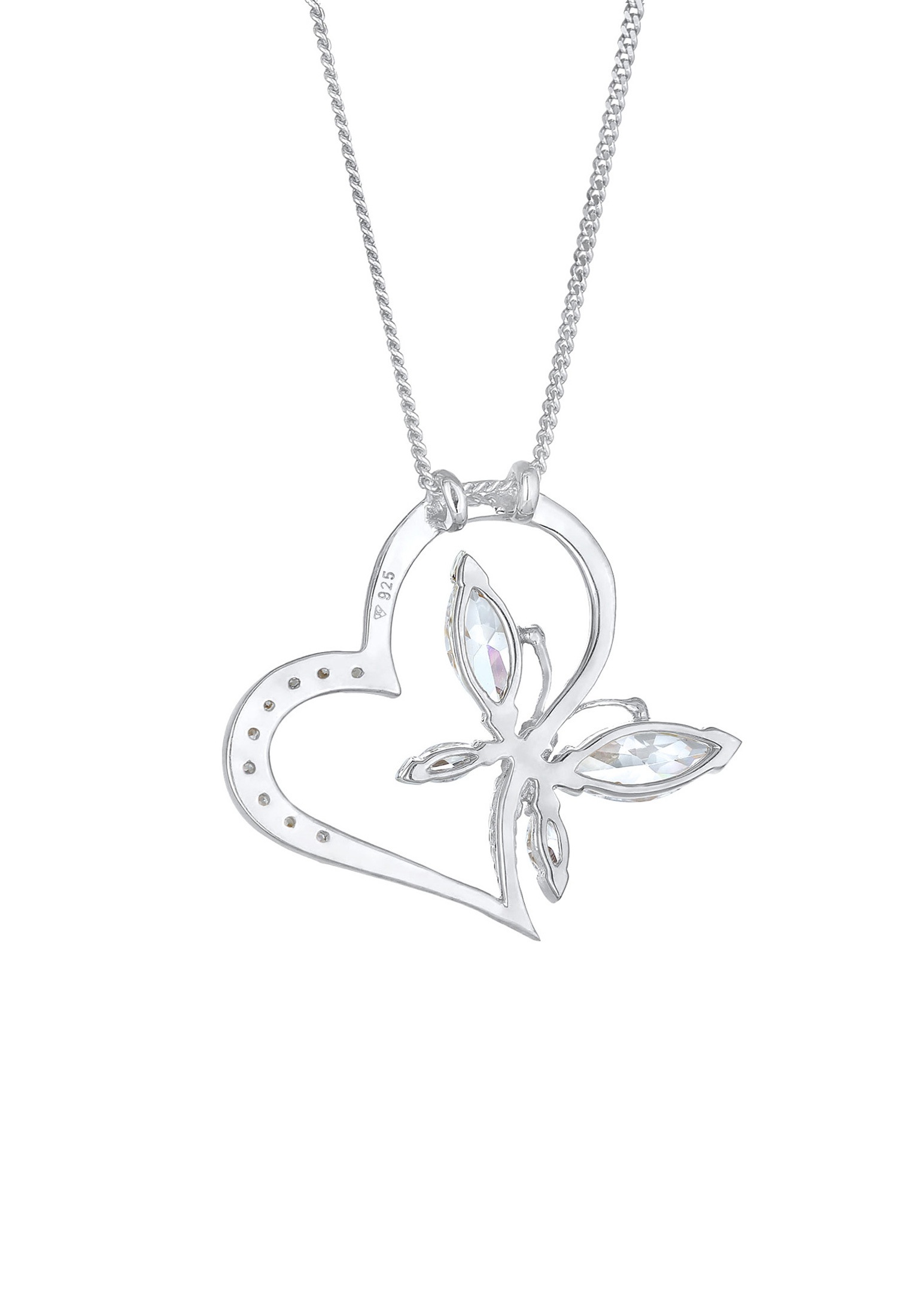 Elli Collierkettchen »Herz Schmetterling Zirkonia 925 Silber Noble«