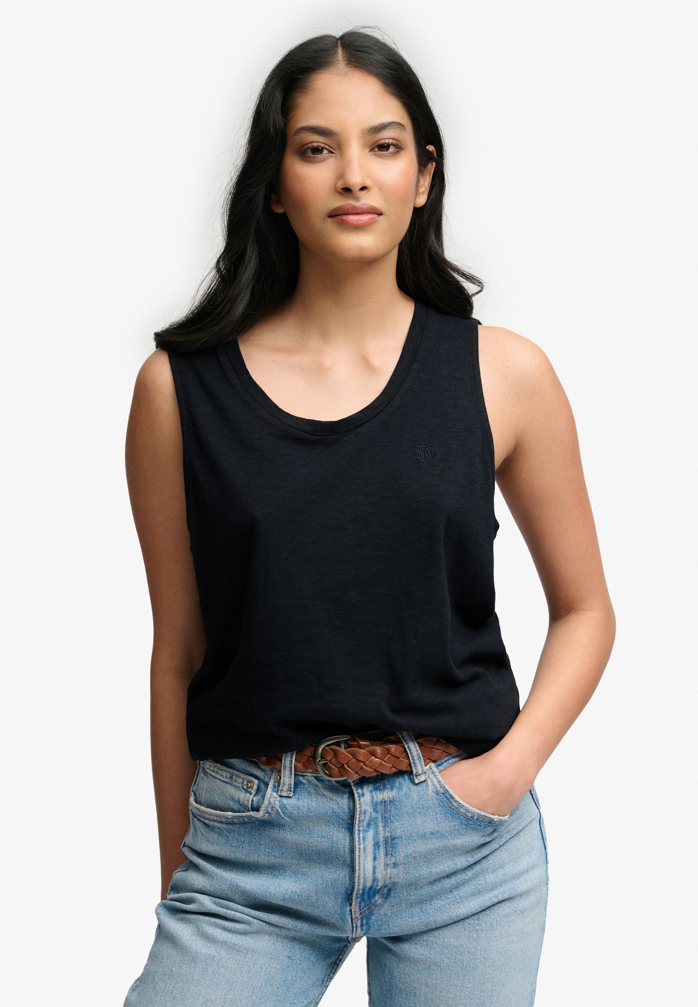 Superdry Tanktop »SCOOP NECK TANK« Baumwollmischung, regular fit