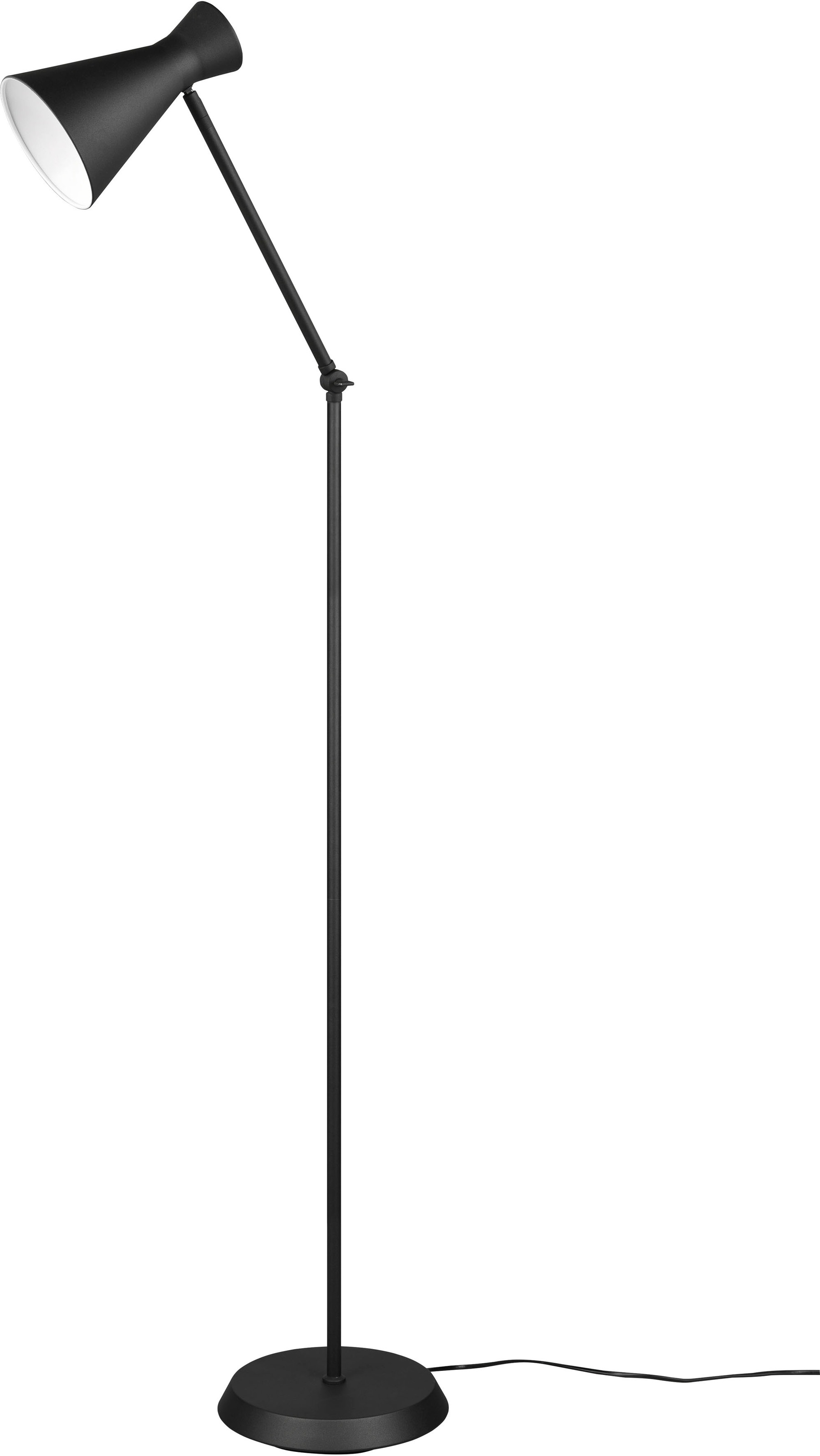 REALITY Leuchten Stehlampe »Enzo«, 1 flammig, Leuchtmittel E27 | ohne Leuchtmittel, Stehleuchte mit Fußschalter, exkl. 1xE27 max 10W, Arm verstellbar