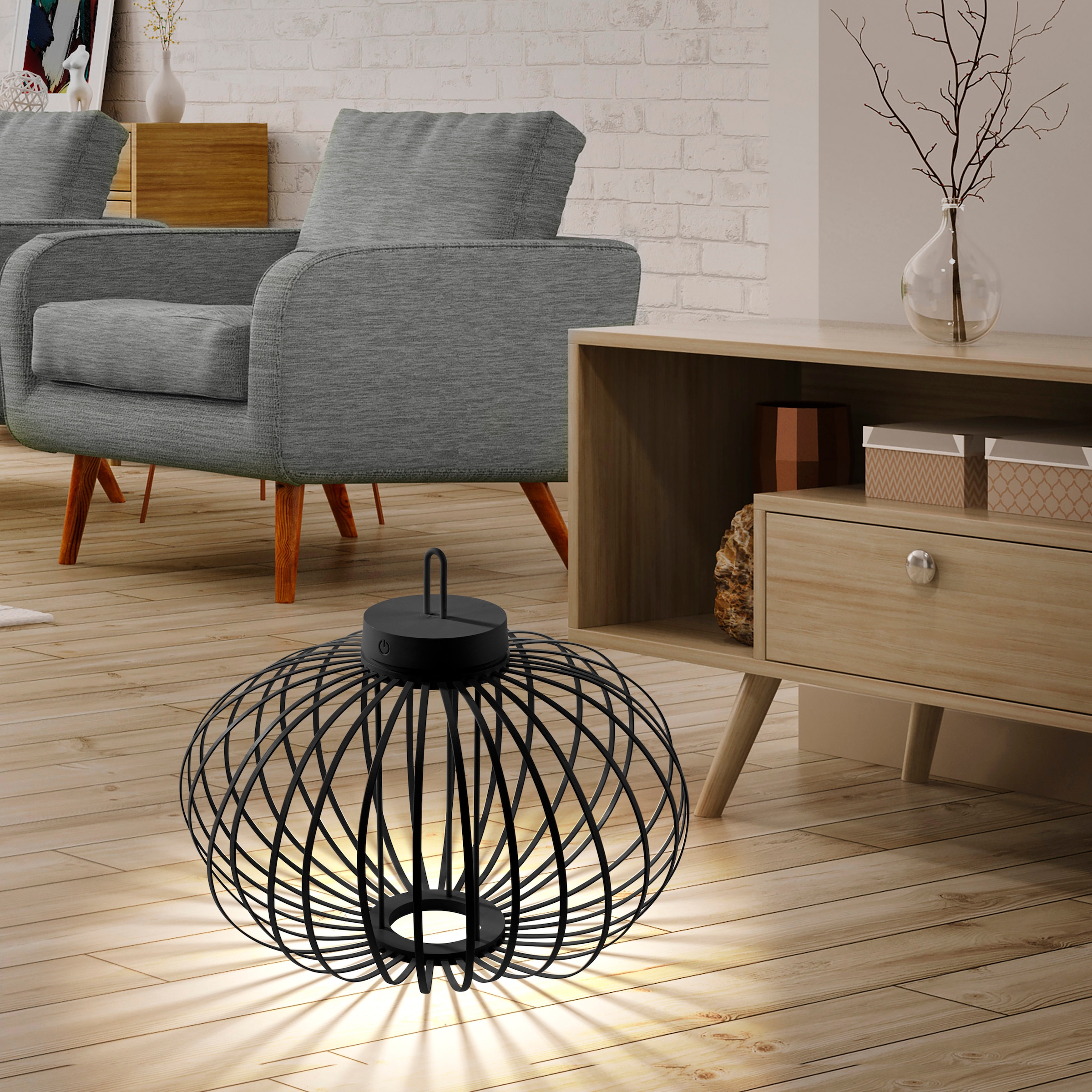 JUST LIGHT Pendelleuchte »AKUBA«, 1 flammig, Leuchtmittel LED-Modul | LED fest integriert, Akkuleuchte
