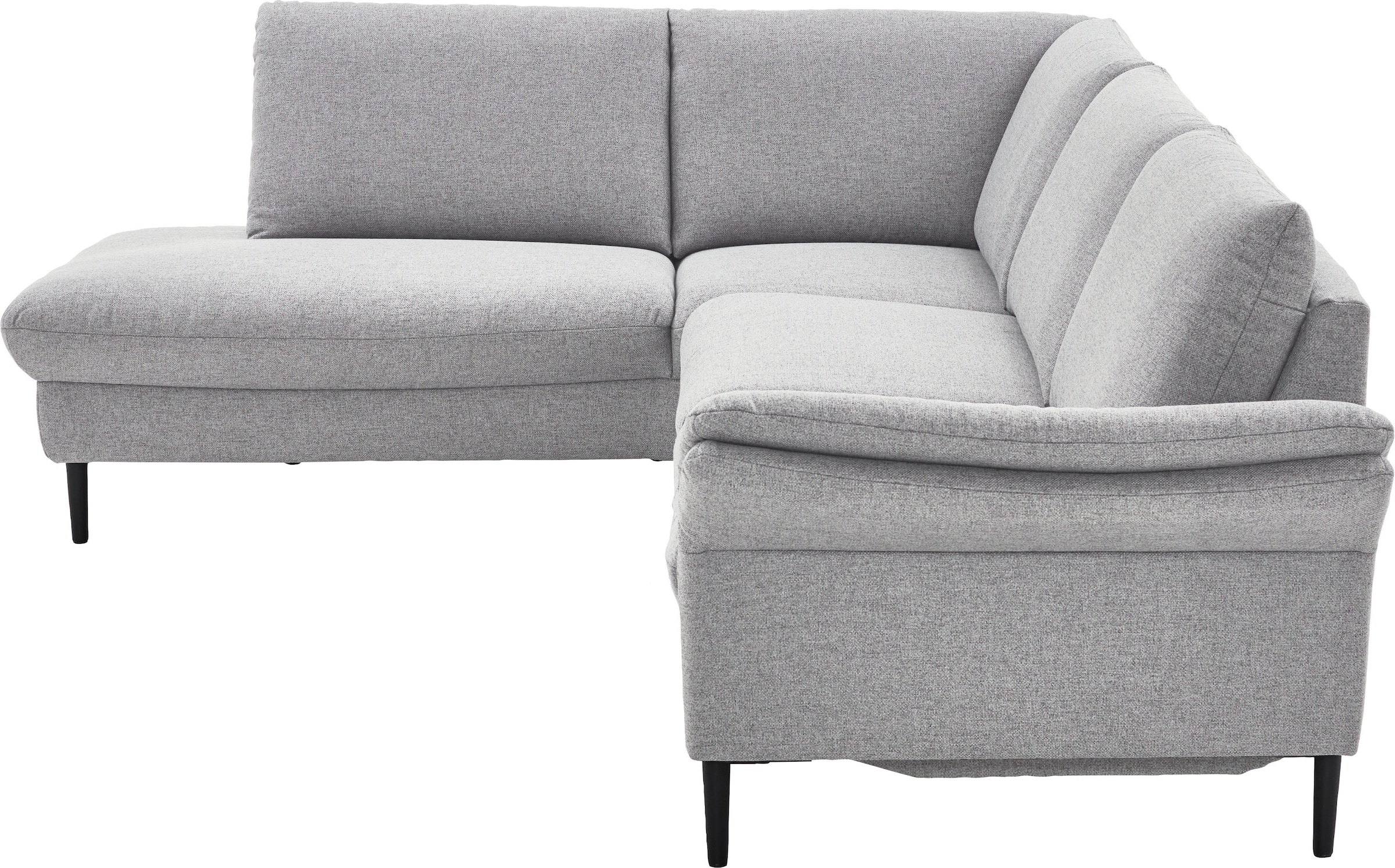 Places of Style Ecksofa »Sarsina: mit Tonnentaschen-Federkern, perfekt zum Entspannen L-Form«, inklusive 2 motorischen Relaxfunktionen mit Herz-Waage-Beschlag
