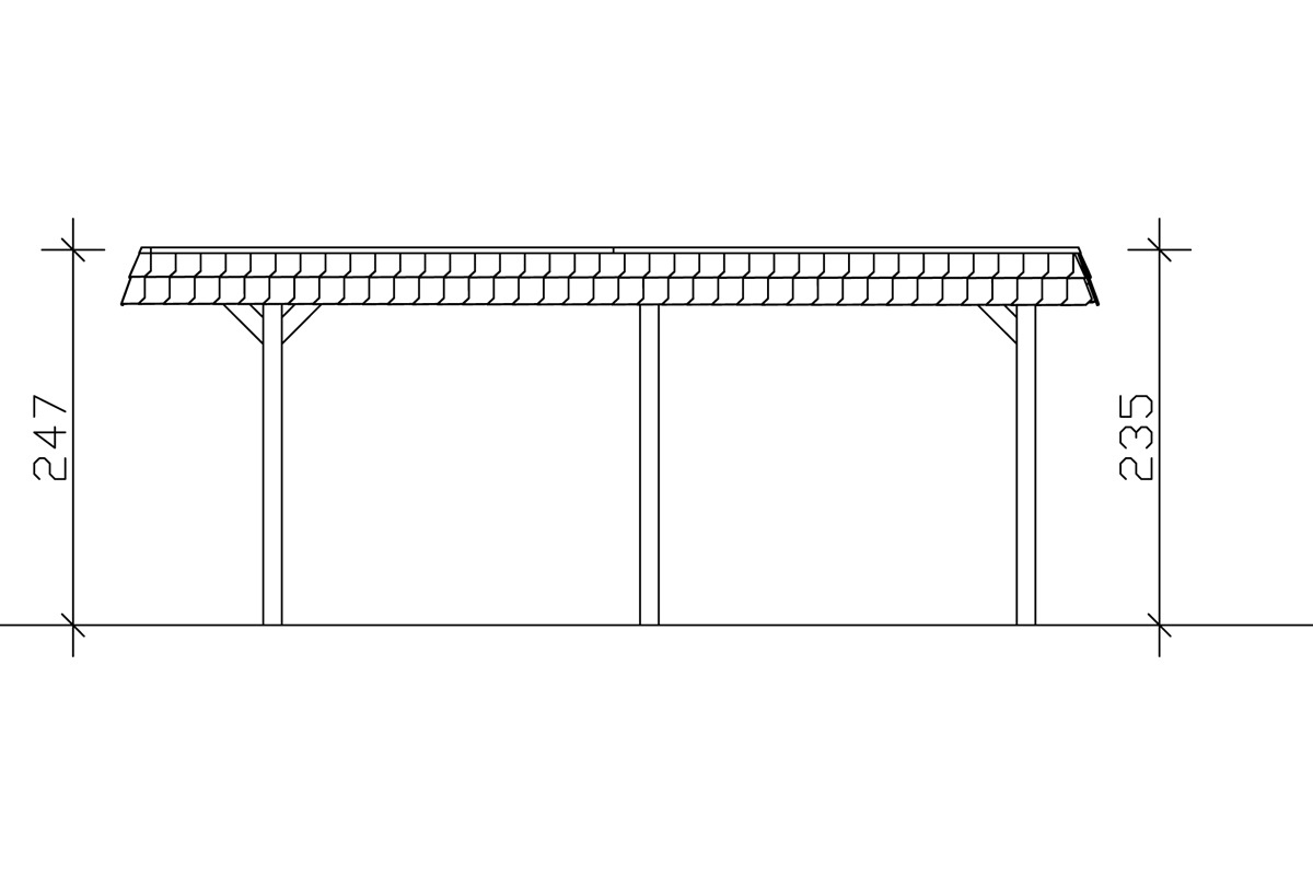 Skanholz Einzelcarport »Wendland«, 341 cm, natur