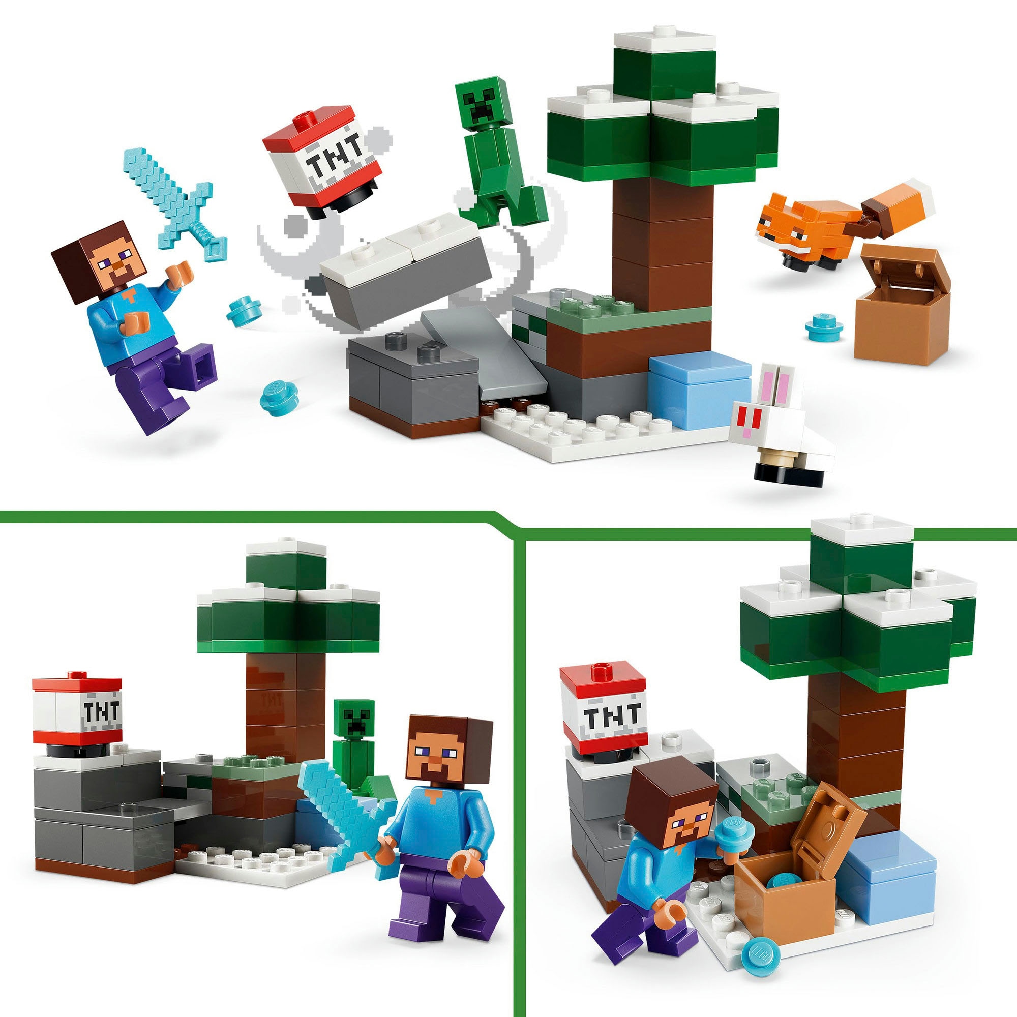 LEGO® Konstruktionsspielsteine »Steves Abenteuer in der Taiga (21583), LEGO Minecraft« Made in Europe