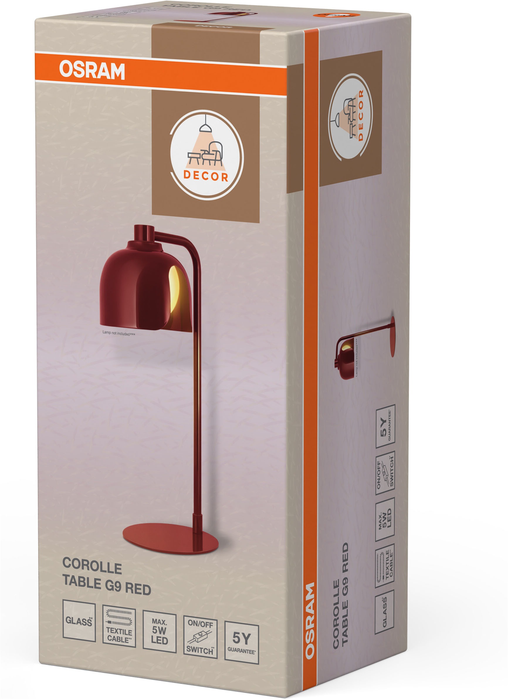 Osram Tischleuchte »Decor Corolle« G9 1 Stk. Fassung G9, Stahl und Glas