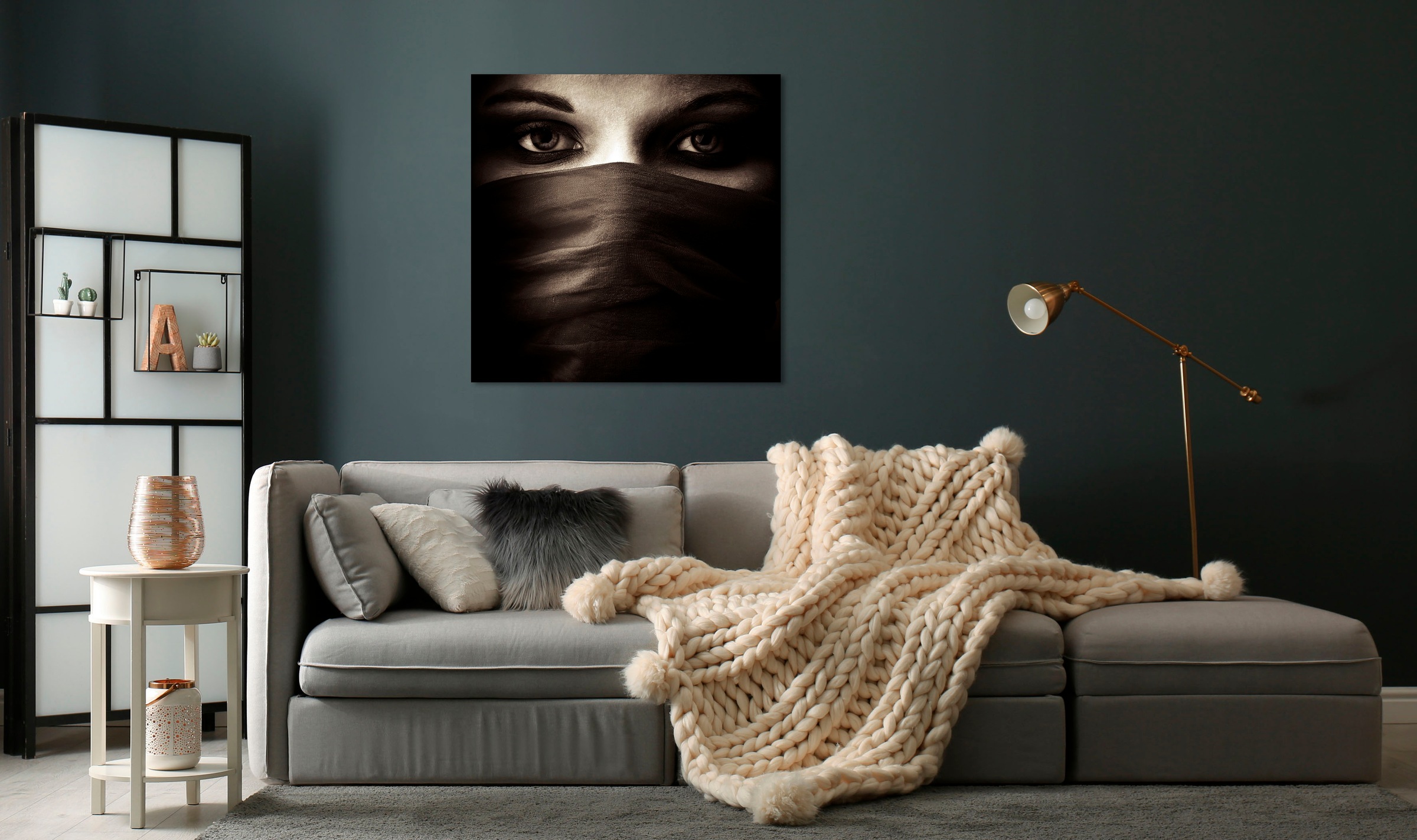 queence Acrylglasbild »Elton«, Gesicht-Religion-Kunst-Frau-Bilder von Fraue günstig online kaufen