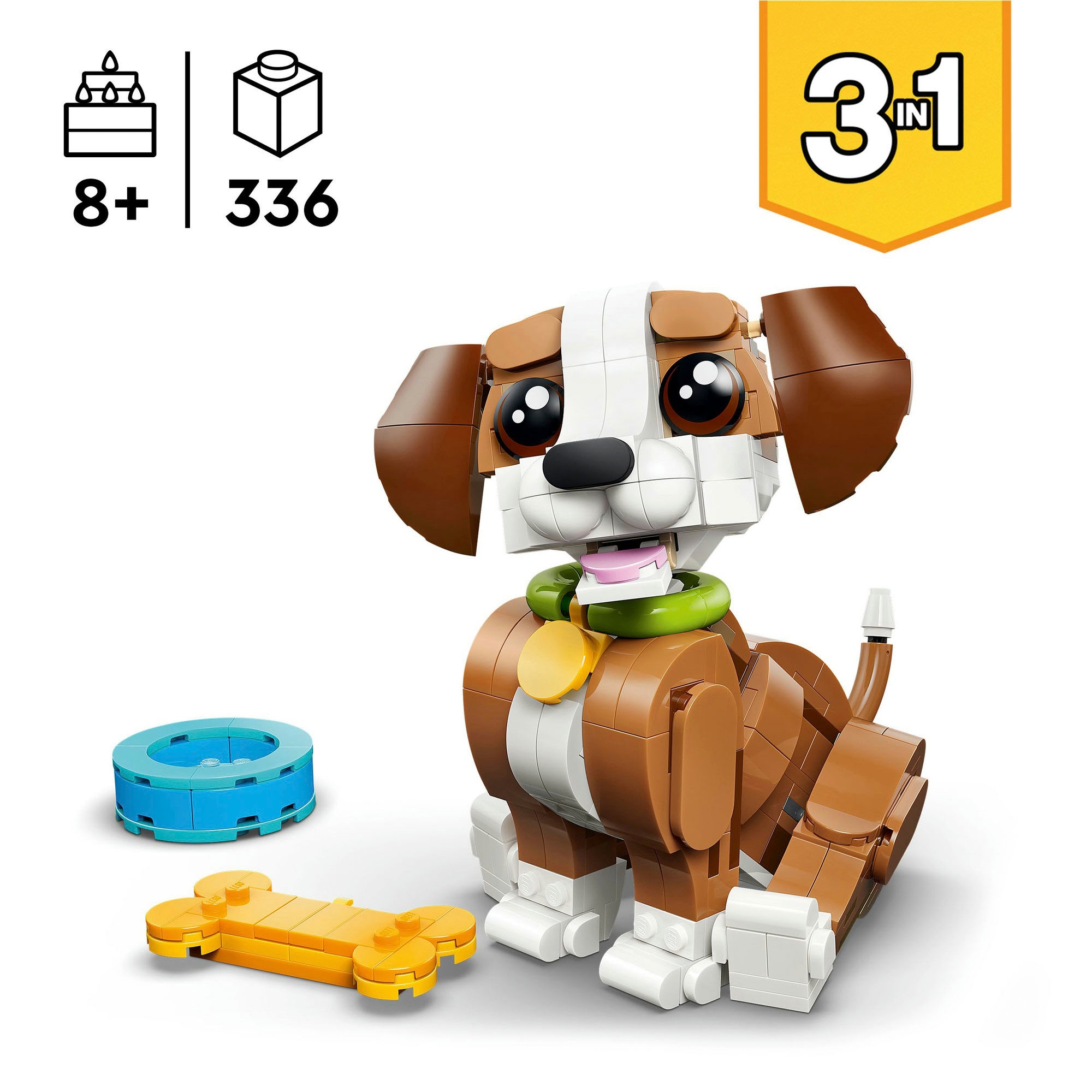 LEGO® Konstruktionsspielsteine »Niedliche Tiere: Verspielter Welpe (31382), LEGO Creator« Made in Europe