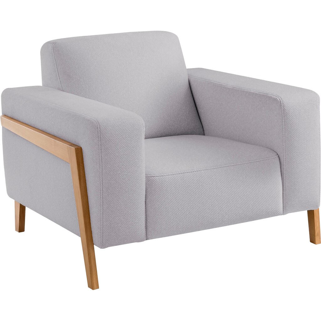 exxpo - sofa fashion Sessel, im Scandinavian Design, mit Massive Holzfüße, frei im Raum stellbar
