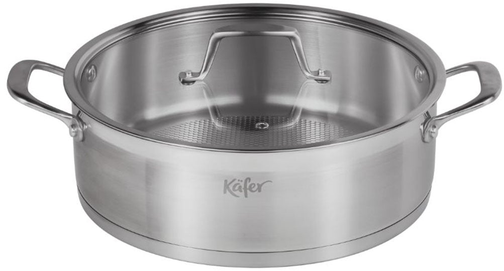 Käfer Servierpfanne »Käfer Pfanne aus Edelstahl«, Edelstahl 18/10, (2 tlg.) günstig online kaufen