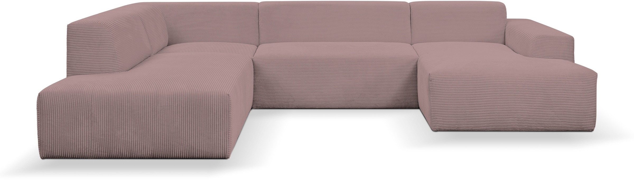 WERK2 Wohnlandschaft »Zeus viel Platz, Breite 330cm, modern und zeitlos, U-Form«, Curvy Trend Wohnlandschaft mit urbaner Optik auch in weichem Cord