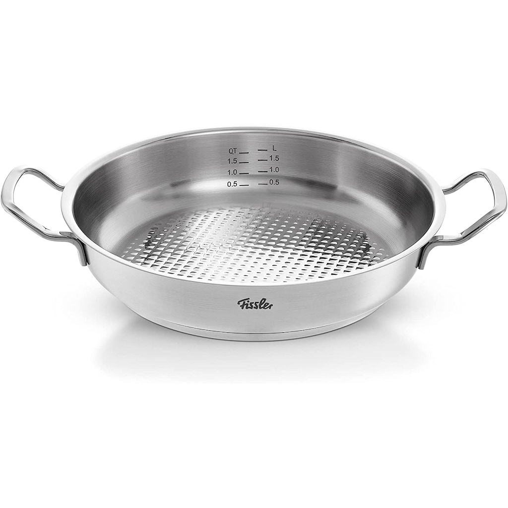 Fissler Servierpfanne »ORIGINAL-PROFI COLLECTION®«, Edelstahl 18/10, (2 tlg.), mit breitem Schüttrand, Kaltmetallgriffen. Made in Germany, Induktion