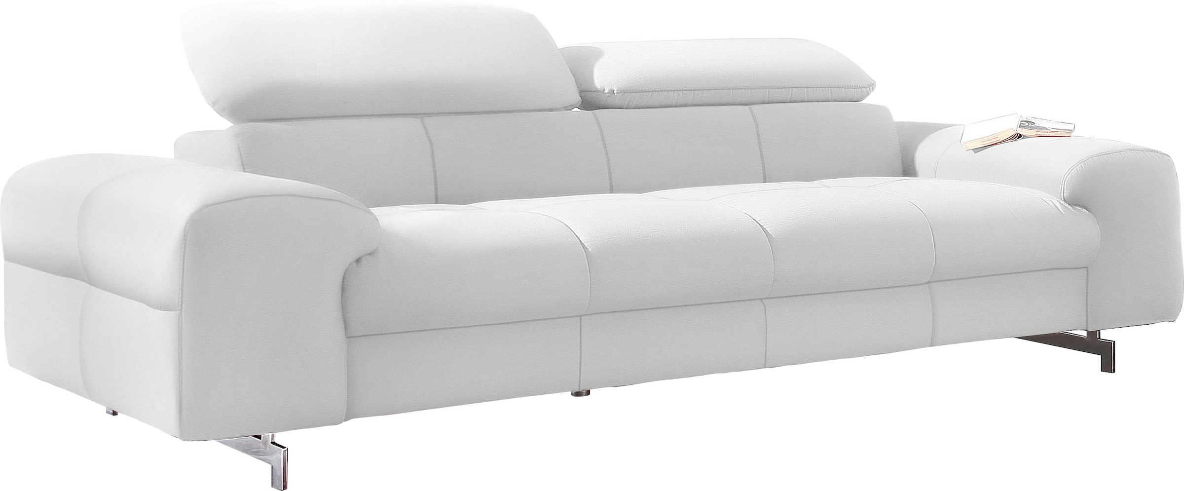 COTTA 3-Sitzer »Chef«, Big-Sofa mit Kopfteilverstellung, edle Metallkufen günstig online kaufen