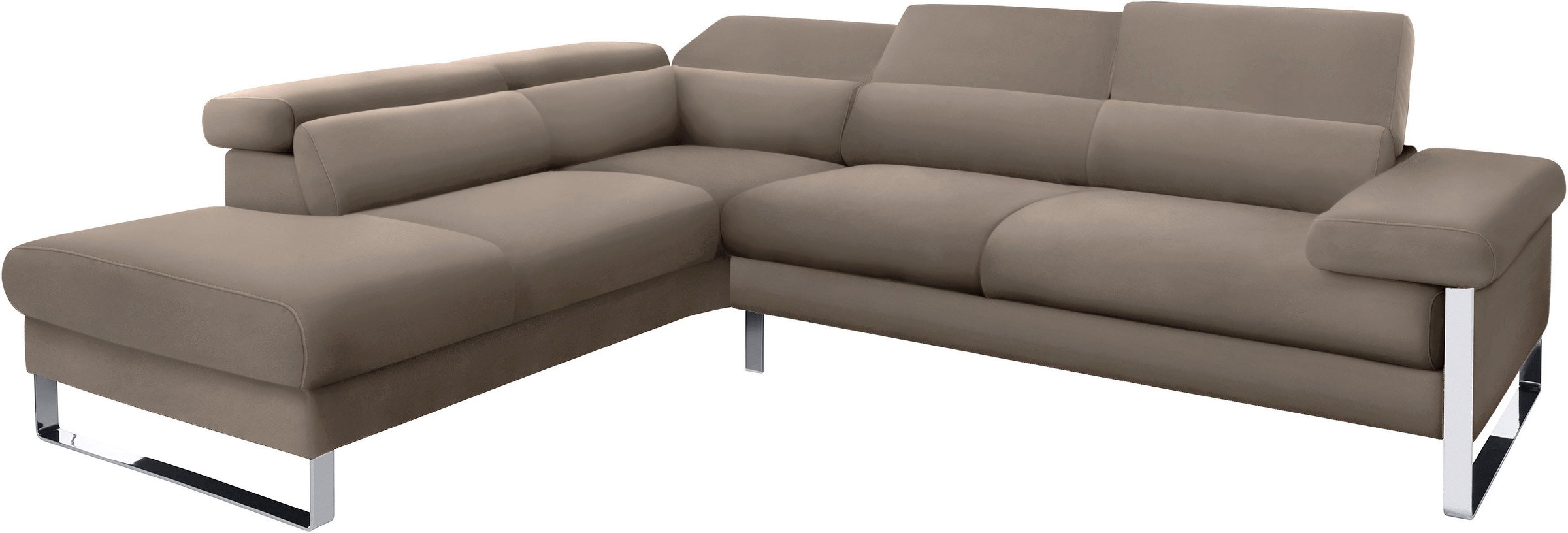 W.SCHILLIG Ecksofa »finn, toller Sitzkomfort, L-Form, hochwertige Verarbeitungsdetails«, German Design Award 2016, Fußgestell Chrom glänzend, Breite 281 cm