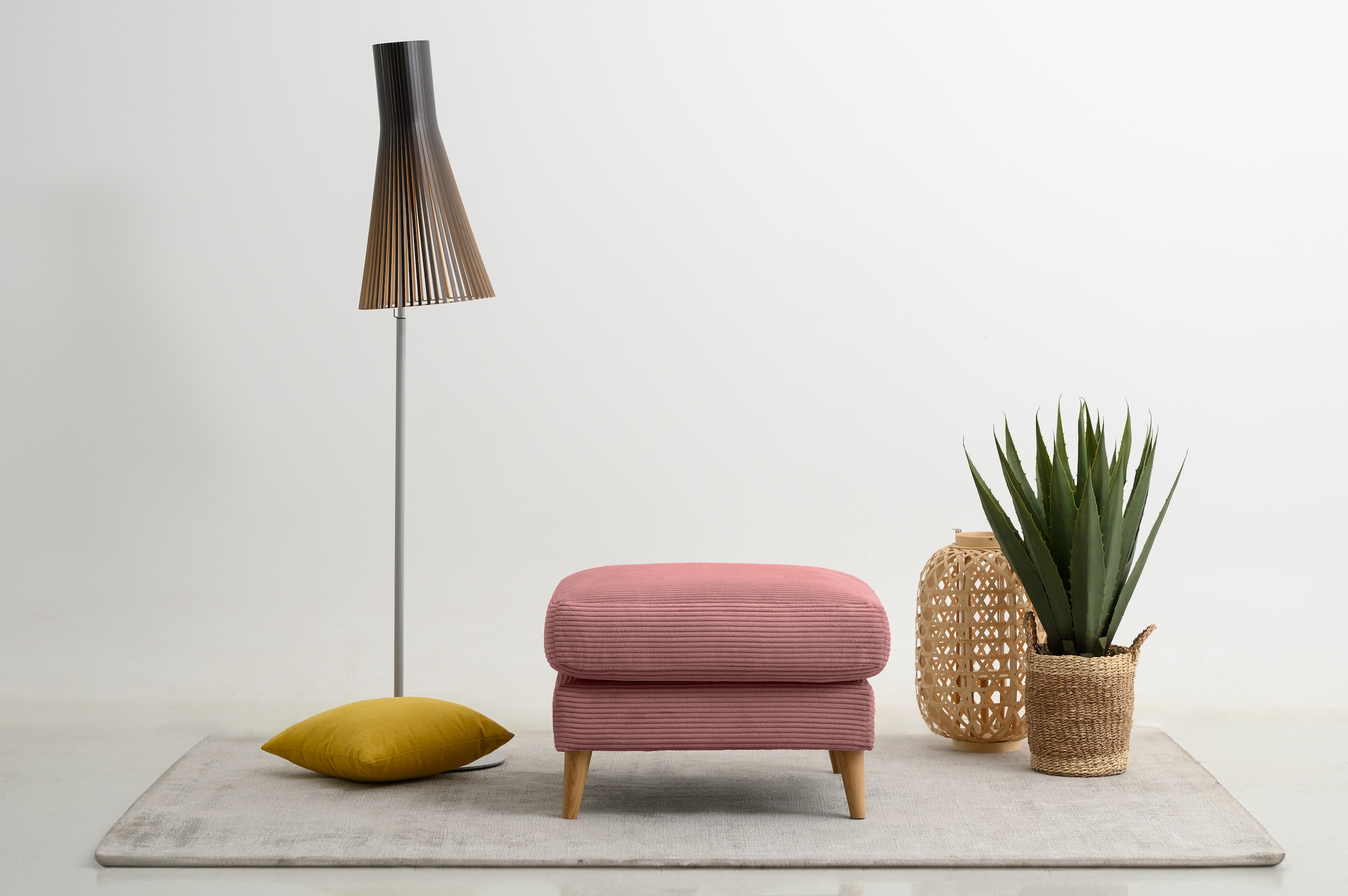 Home affaire Polsterhocker MARSEILLE, Massivholzbeine Eiche, günstig online kaufen