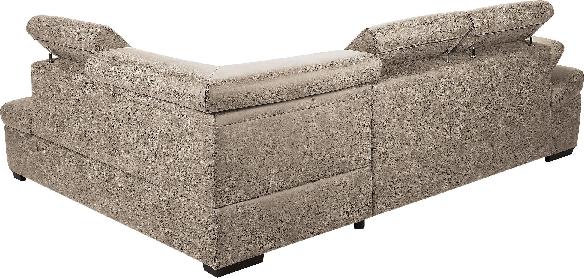 exxpo - sofa fashion Ecksofa »Salerno, klassisch modernes Funktionssofa, hoher Sitzkomfort, L-Form«, inkl. Kopf- und Armteilverstellung, wahlweise mit Bettfunktion