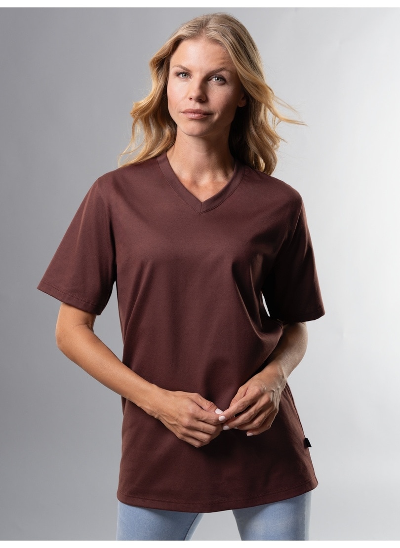 Trigema T-Shirt »TRIGEMA V-Shirt bei DELUXE online Baumwolle«