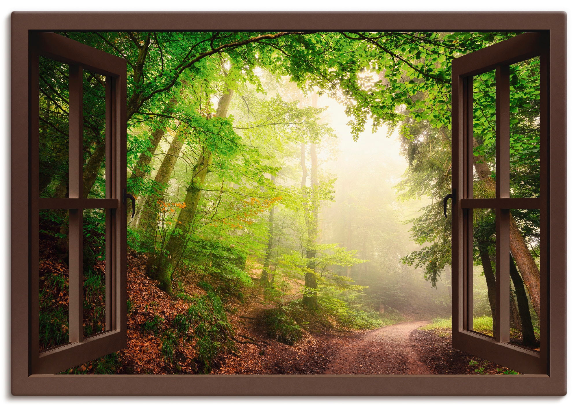 Artland Leinwandbild »Torbögen durch Bäume, braun«, Wald, (1 St.), auf Keil günstig online kaufen