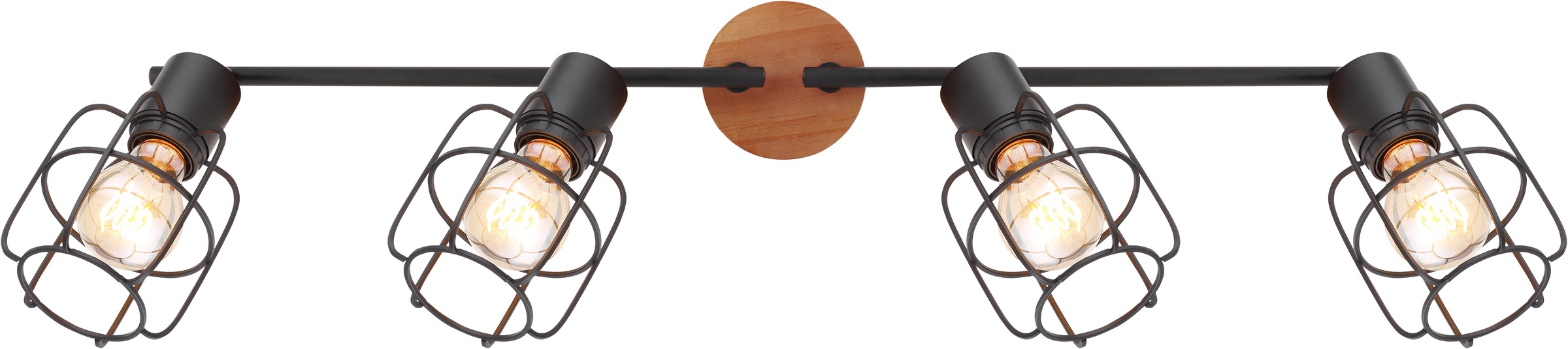 GLOBO LIGHTING Deckenstrahler »WILLA« E27 1 Stk. Deckenspot/Holz/schwarz/be günstig online kaufen