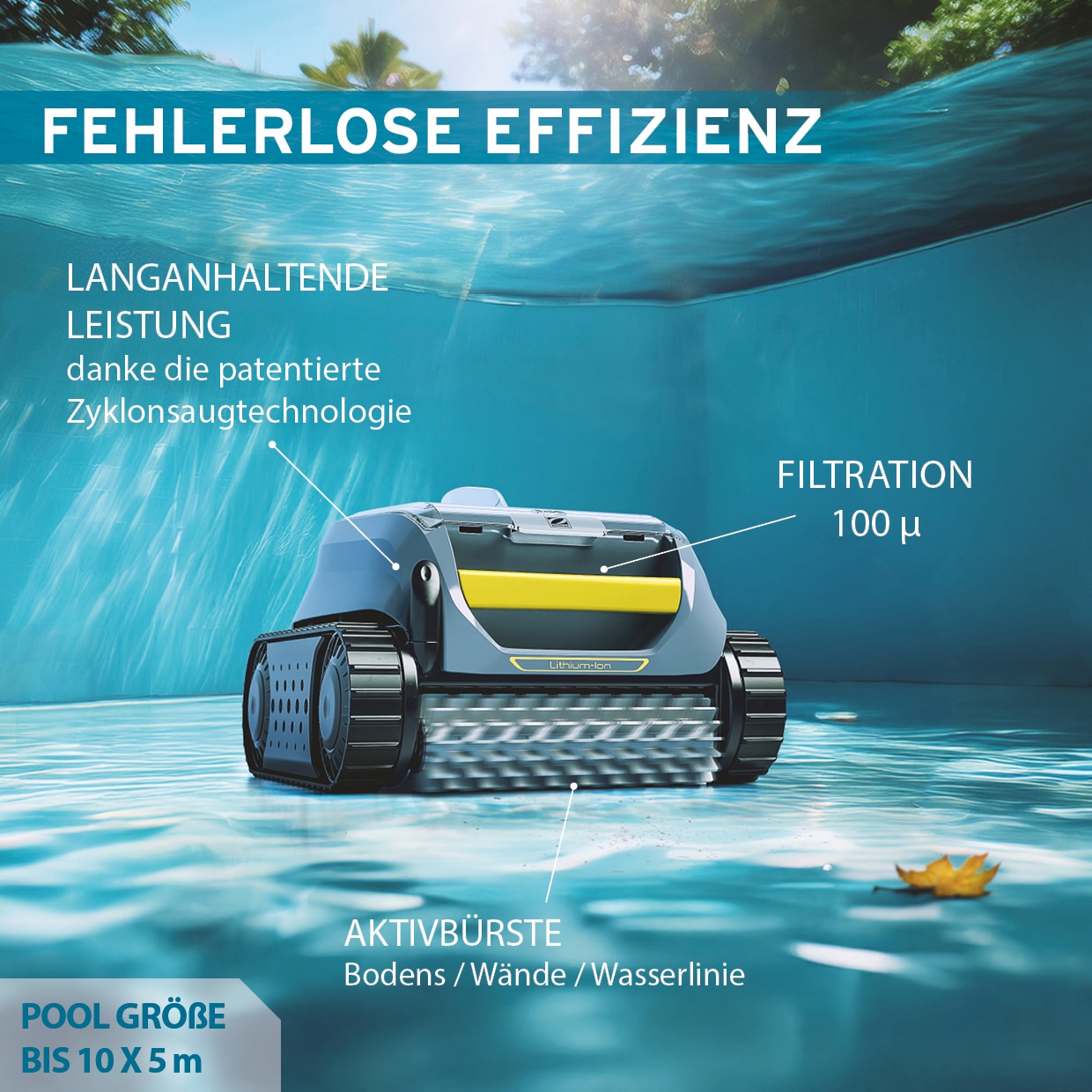 ZODIAC® Poolroboter »»Sweepy««, (Kabellos Pool Reiniger), Kabellos